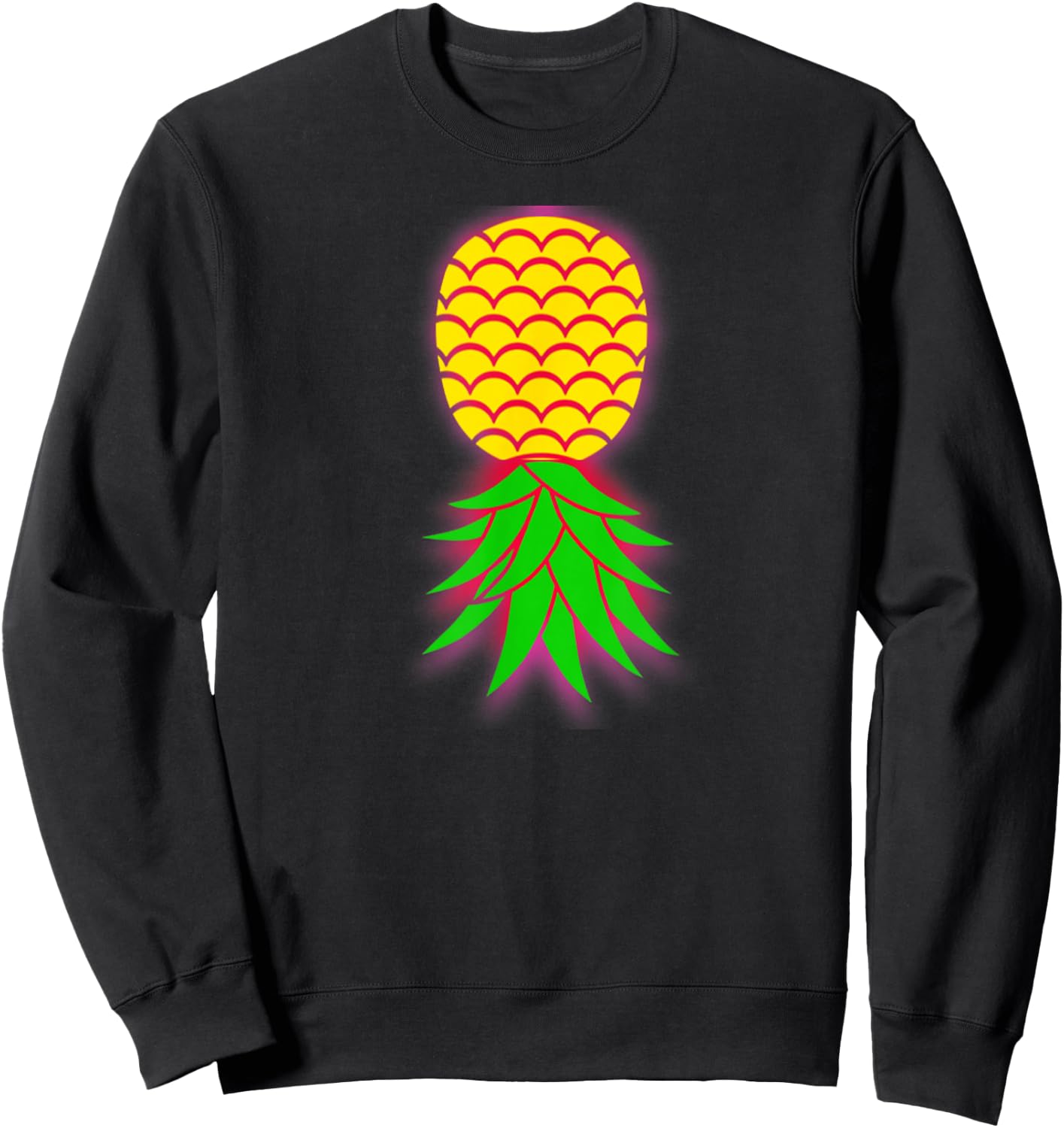 Glowing upside down pineapple swinger life Design Sweatshirt - Sweatshirt | Black
