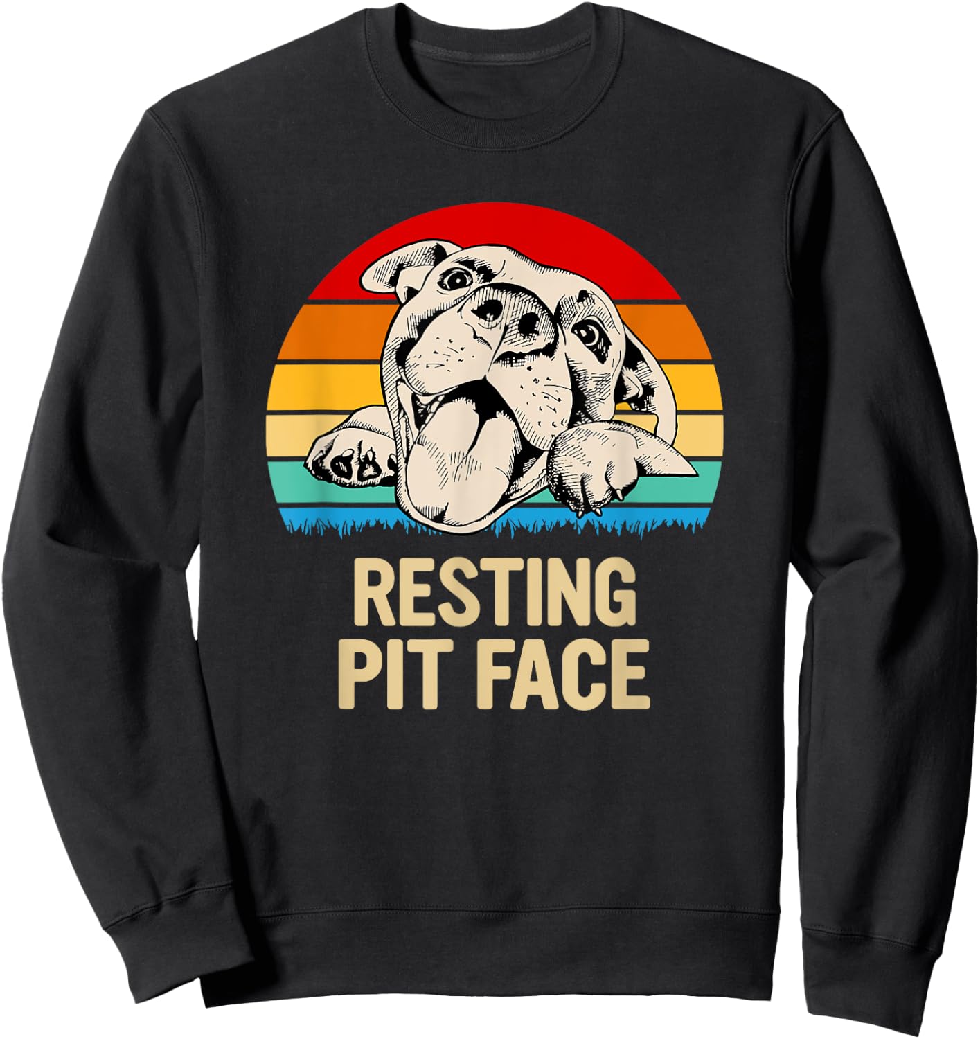The Loyal Dog Apparel Co Resting Pit Face -Adults, Kids Black Small Sweatshirt - Sweatshirt | Black
