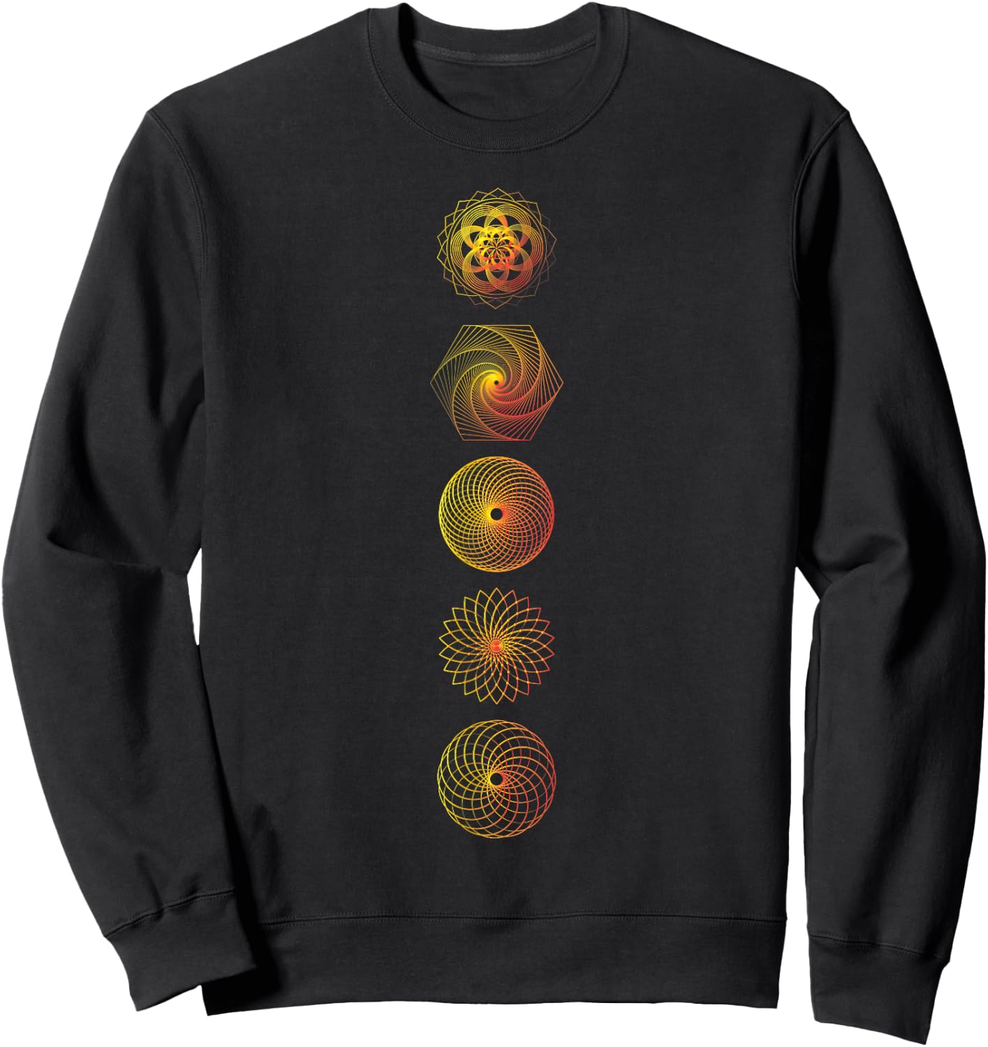 Sacred Geometry Esoteric Symbols Men's Black Yoga Modern Geometric Sweatshirt - Sweatshirt | Black