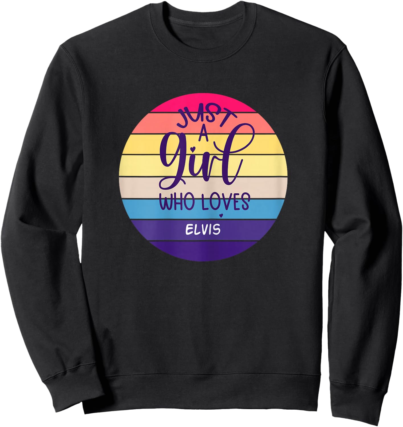 Vintage Just A Girl Loves Elvis Sweatshirt - Sweatshirt | Black
