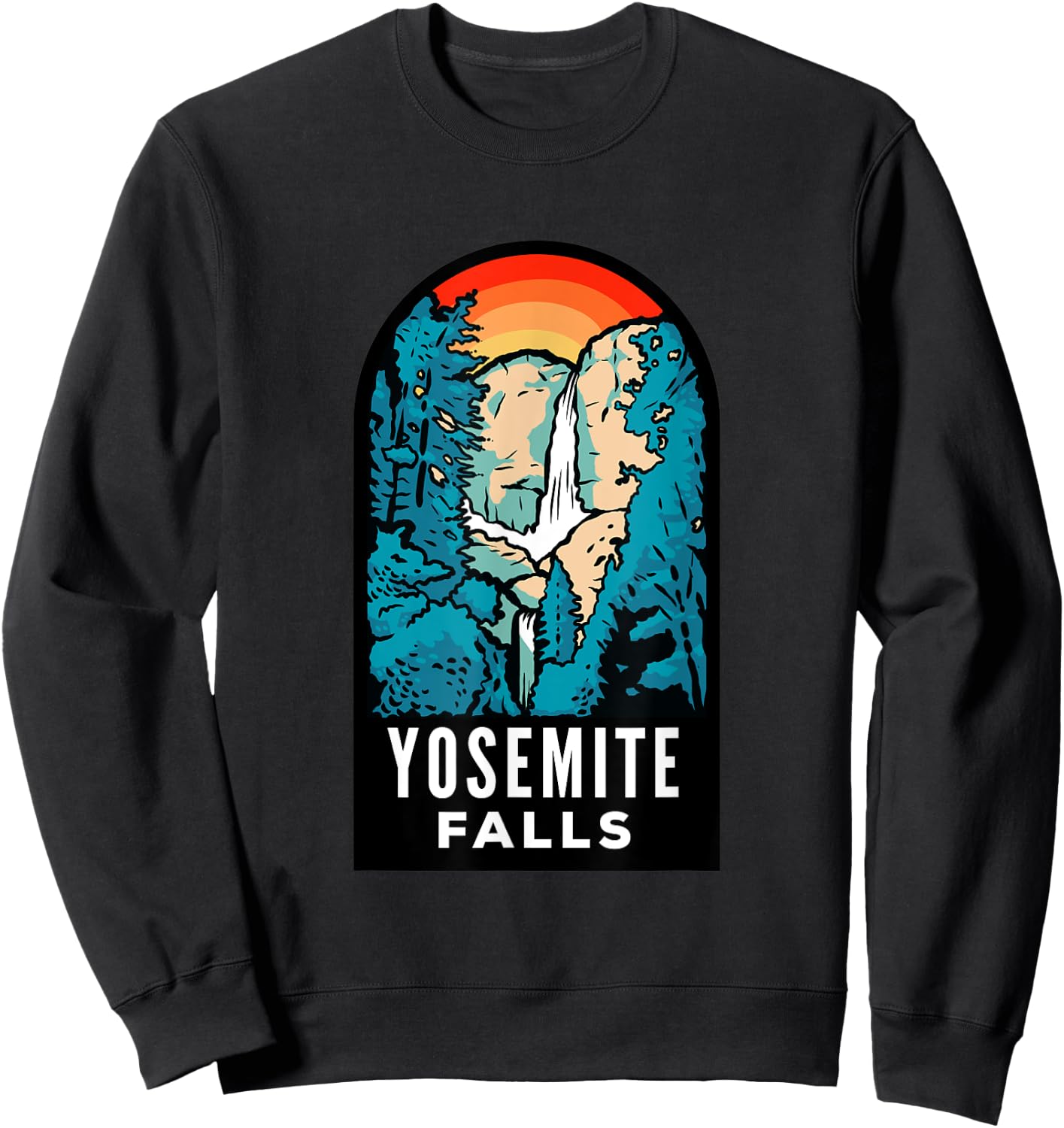 Yosemite Falls Retro Sweatshirt - Sweatshirt | Black