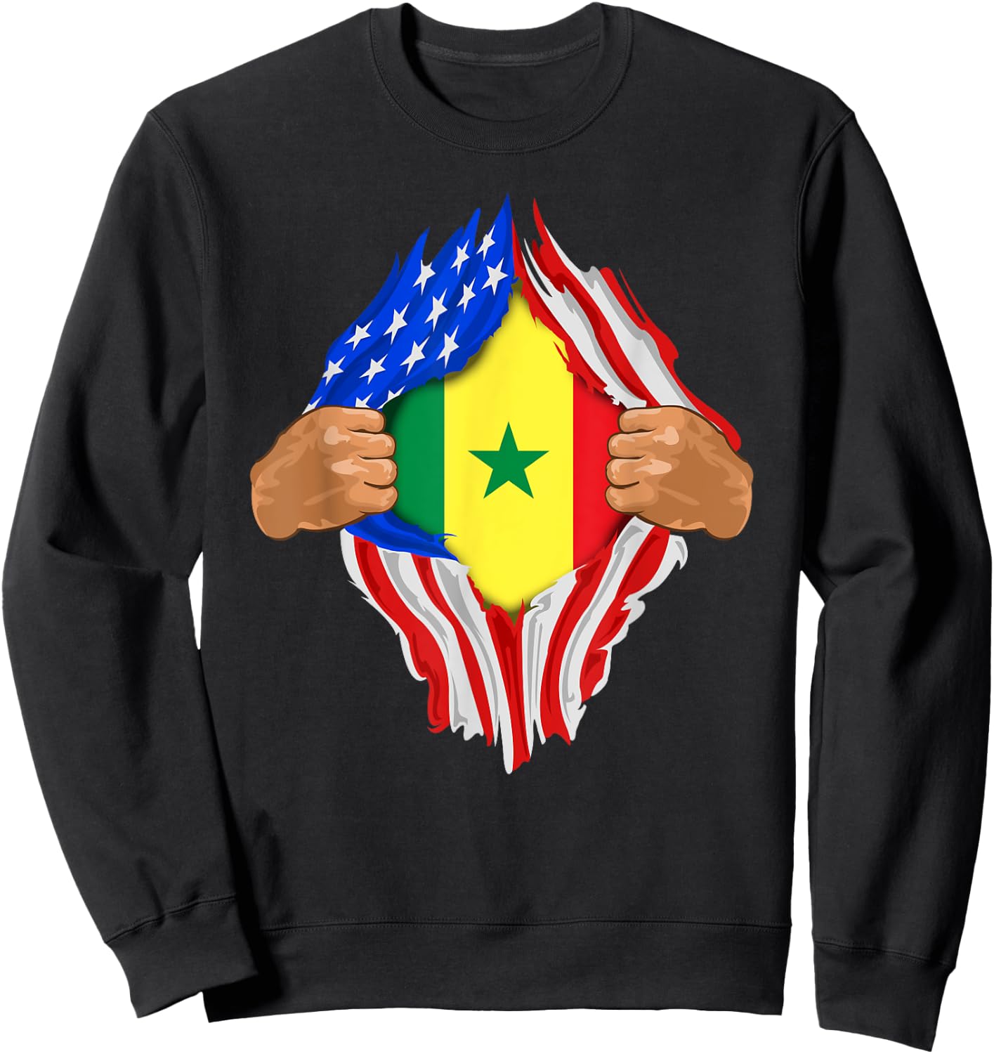Senegalese Blood Inside Me | Senegal Flag Gift Sweatshirt - Sweatshirt | Black