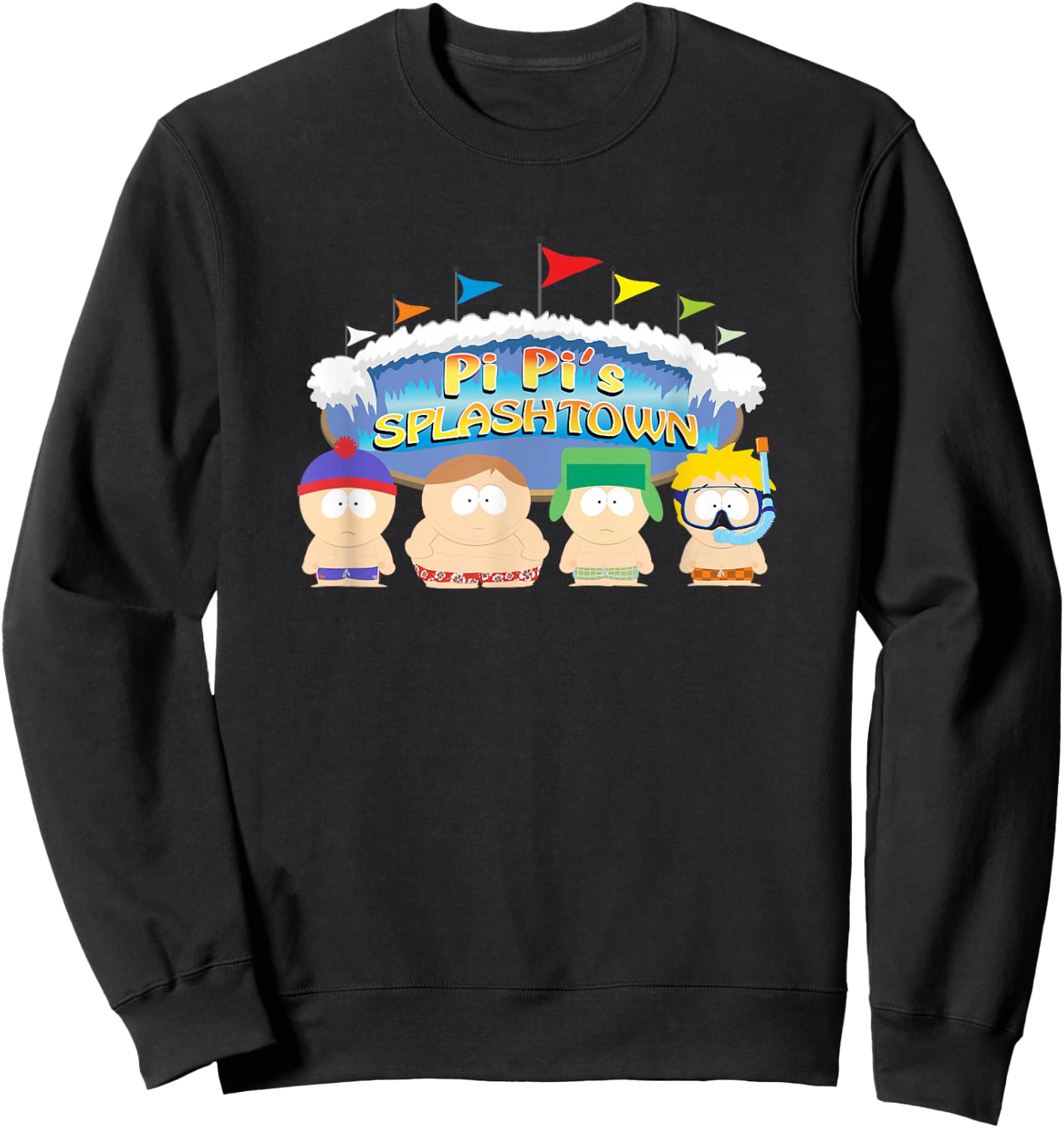 South Park PI PI'S SPLASHTOWN Sweatshirt - Sweatshirt | Black