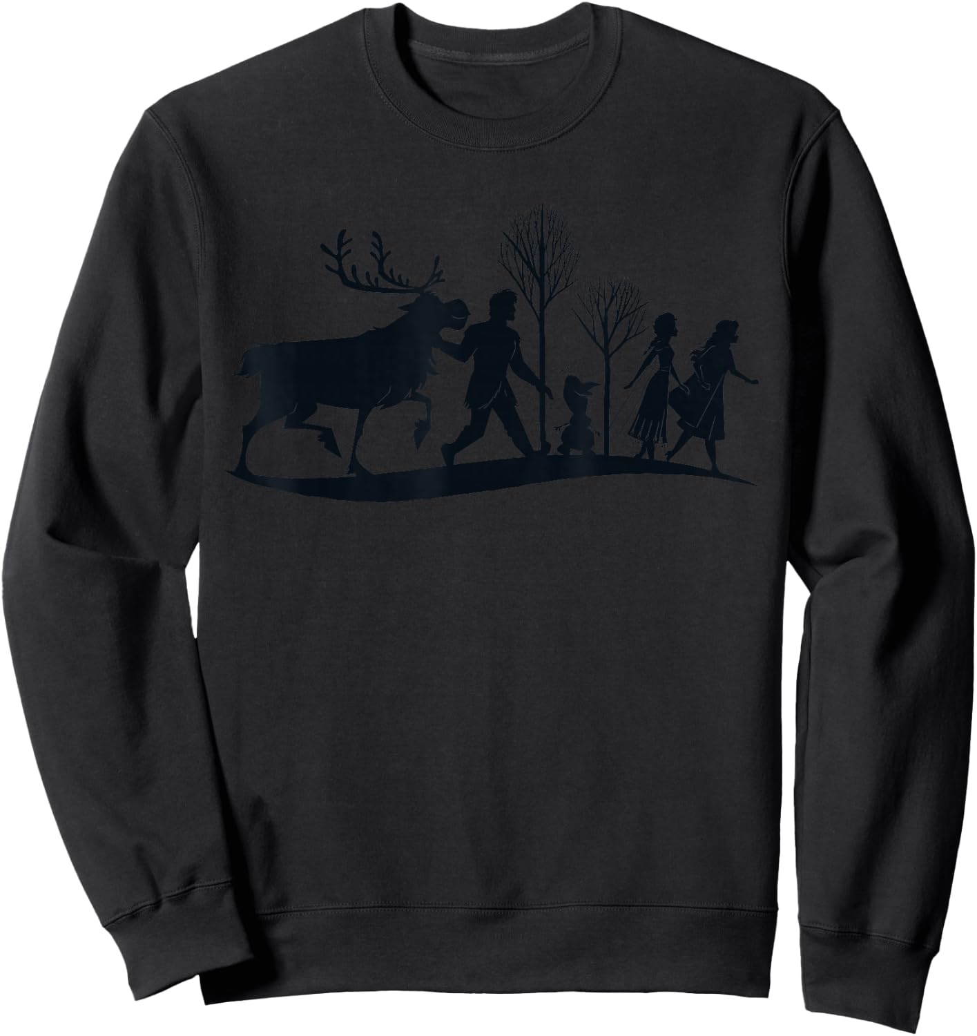 Disney Frozen 2 Characters Anna Elsa Silhouette Sweatshirt - Sweatshirt | Black