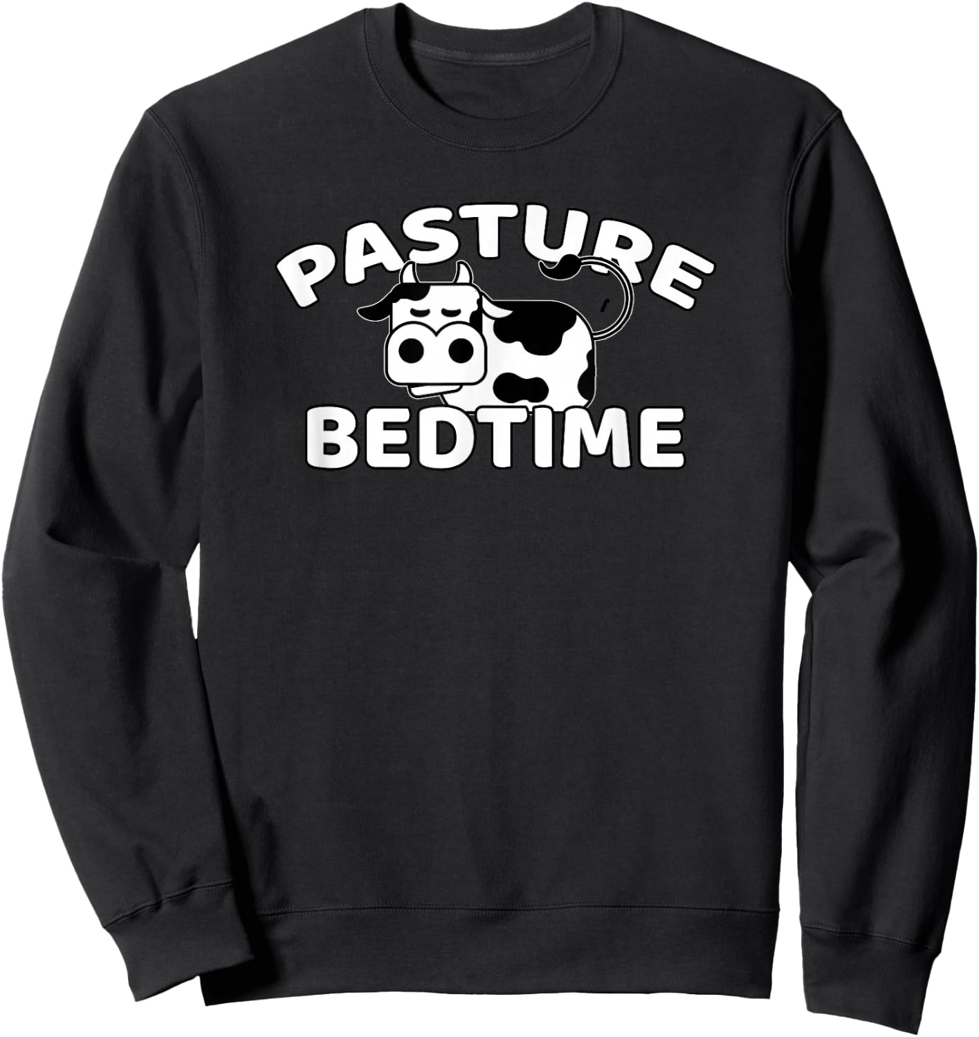 Funny Pasture Bedtime Cute Cow Pajamas PJ Sleep Gift Sweatshirt - Sweatshirt | Black