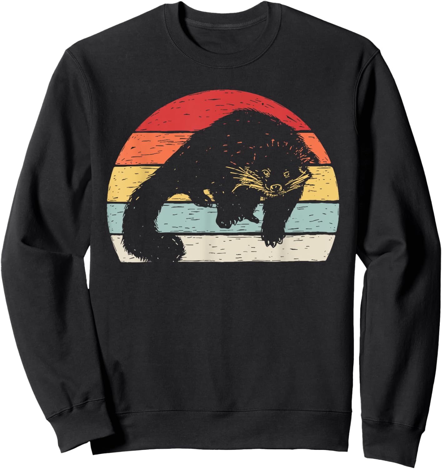 Vintage Retro Binturong Bearcat Women Girls Kids Sweatshirt - Sweatshirt | Black