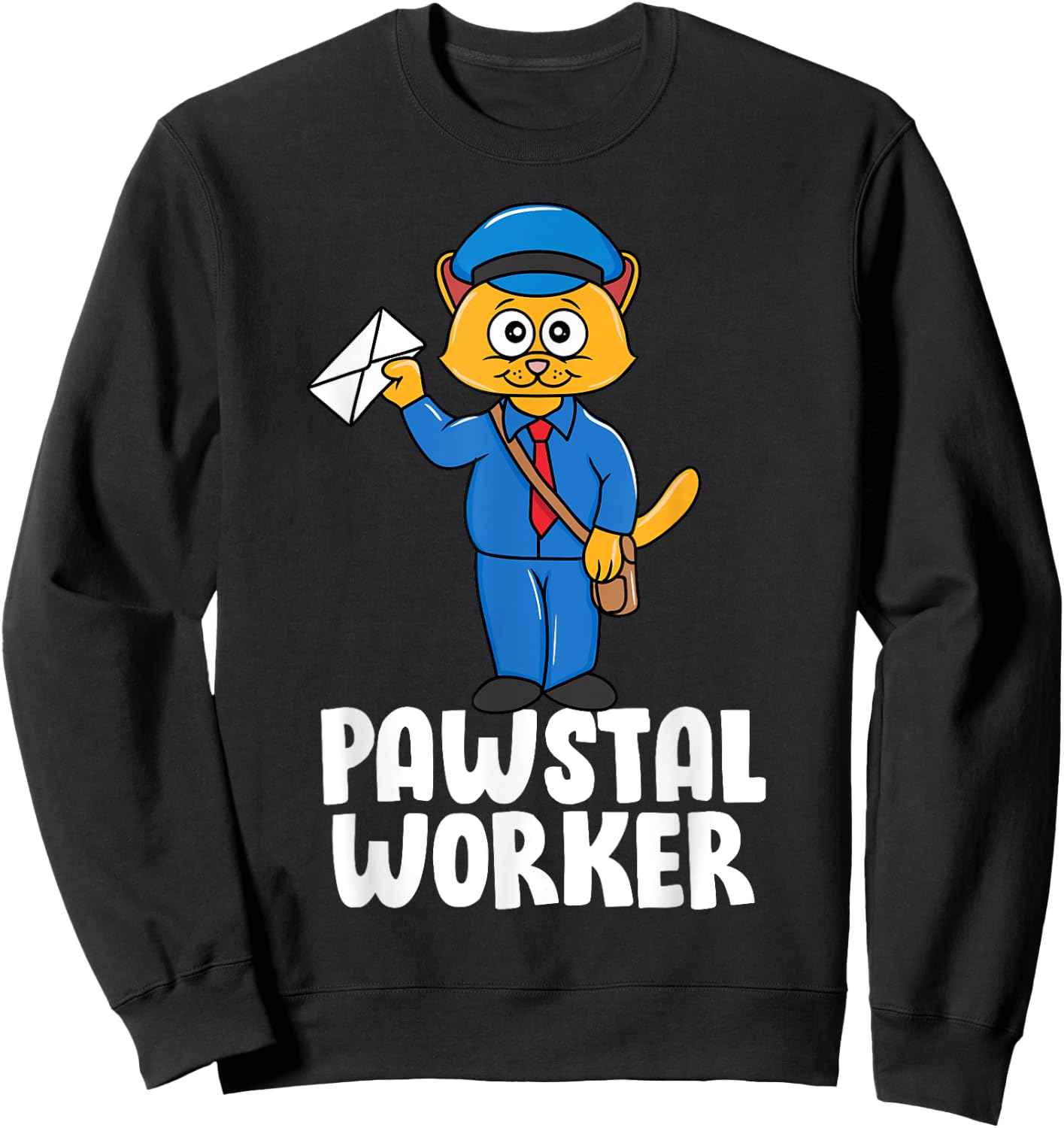 Postal Worker Funny Cat Pun Mailman Mail Lady Gift Sweatshirt - Sweatshirt | Black