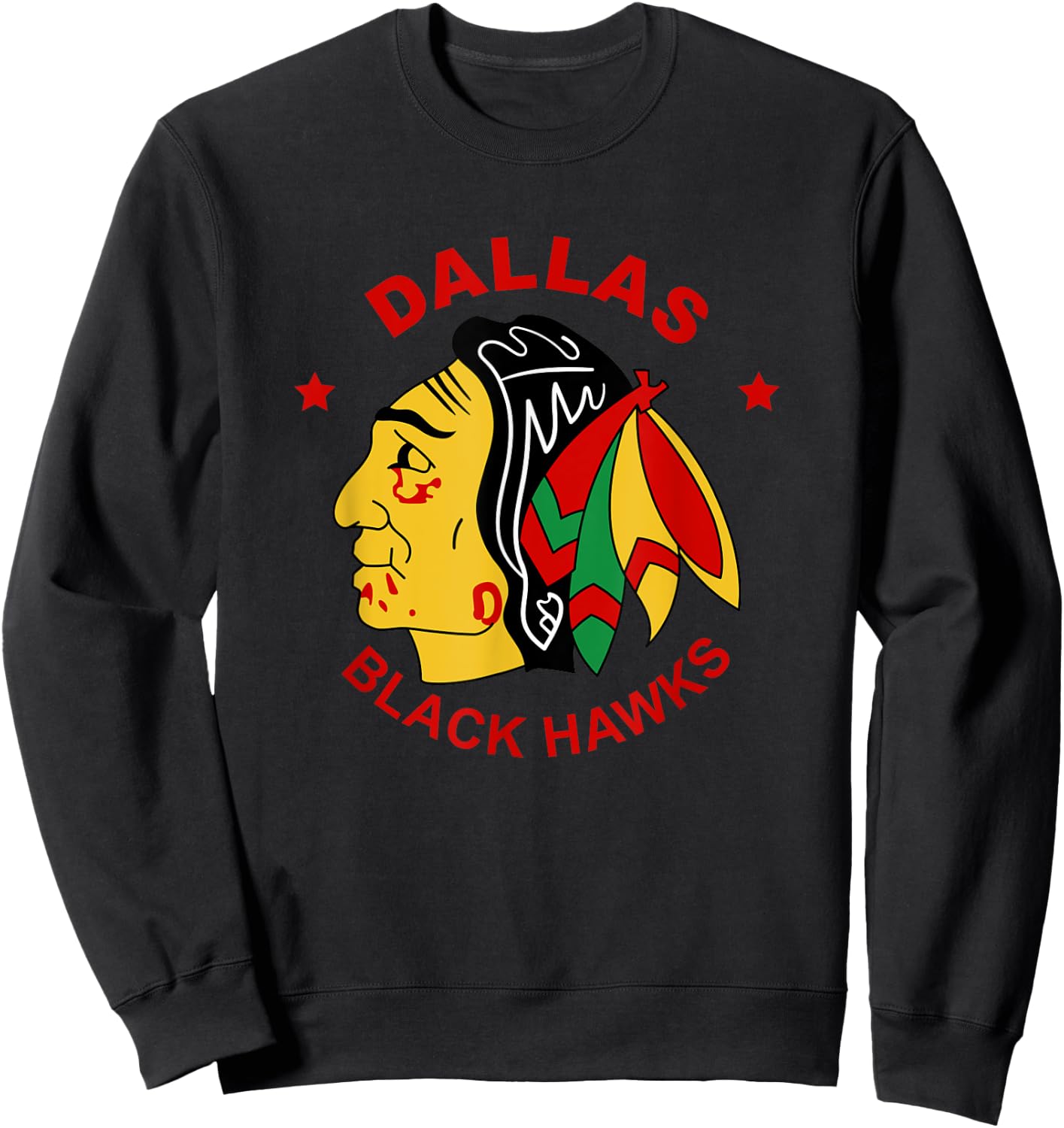 Dallas Black Hawks Vintage Hockey Fan Sweatshirt - Sweatshirt | Black