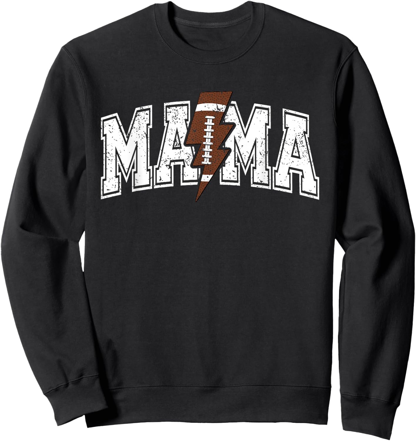 Football Mom Lightning Bolt Mothers Day Football Mama Sweatshirt - Sweatshirt | Black