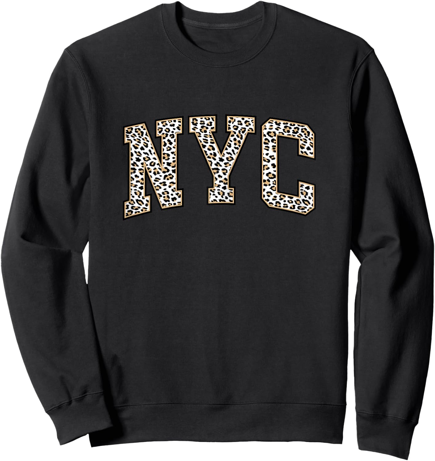 New York City | Stylish Leopard Print NYC Sweatshirt - Sweatshirt | Black