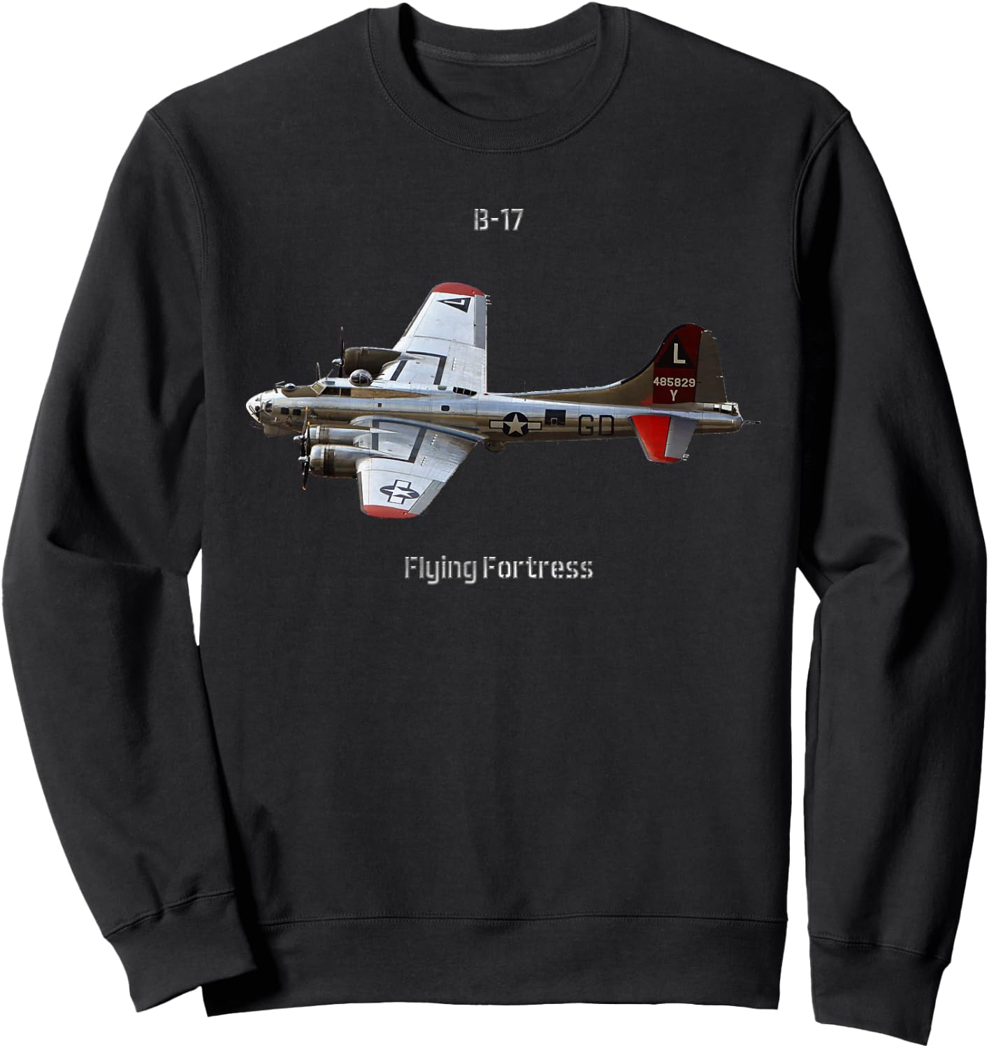 B-17 classic aircraft Sweatshirt - Sweatshirt | Black