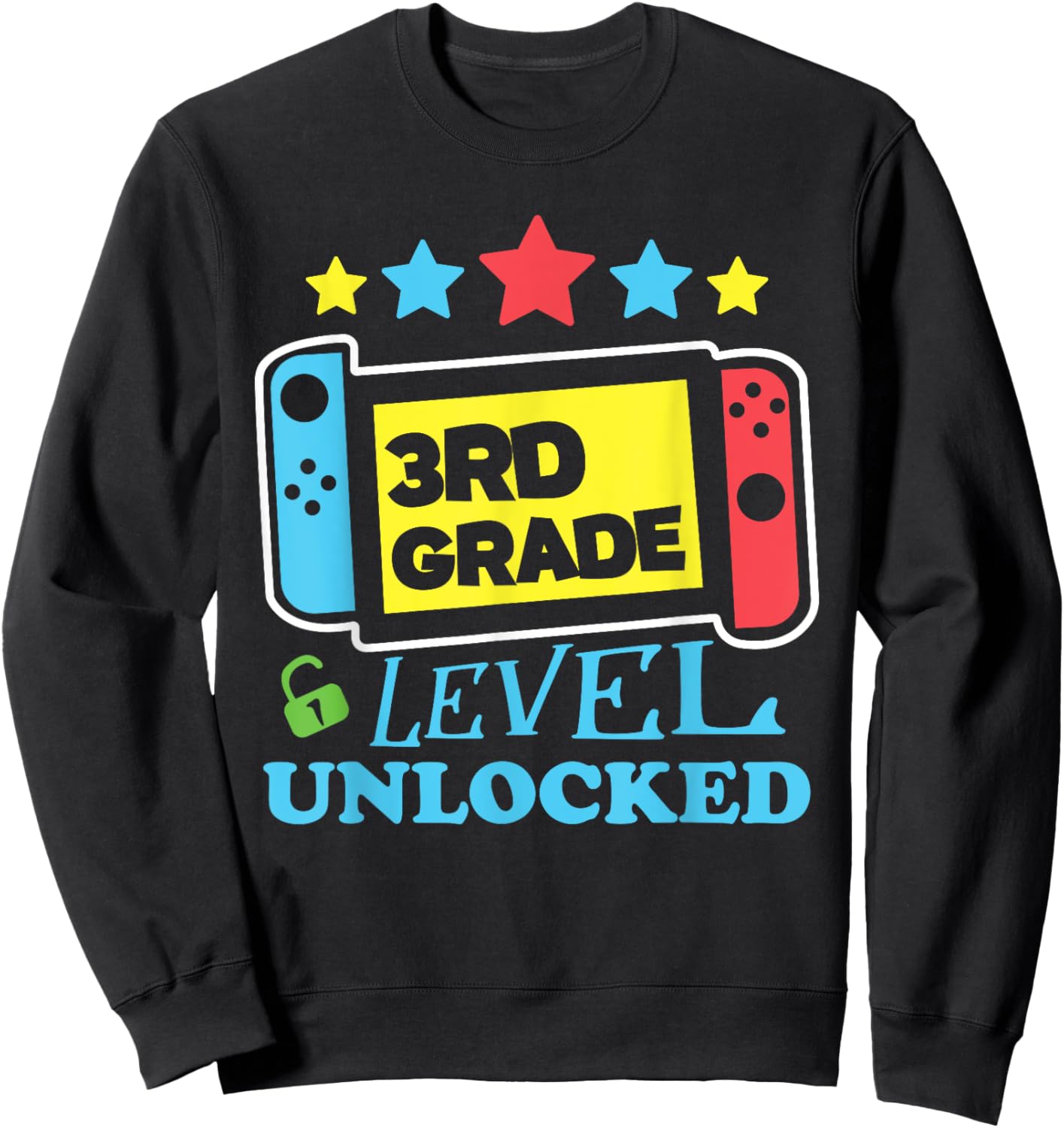 Game Gaming 3rd Grade Level Unlocked First Day Boys Gifts Sweatshirt - Sweatshirt | Black