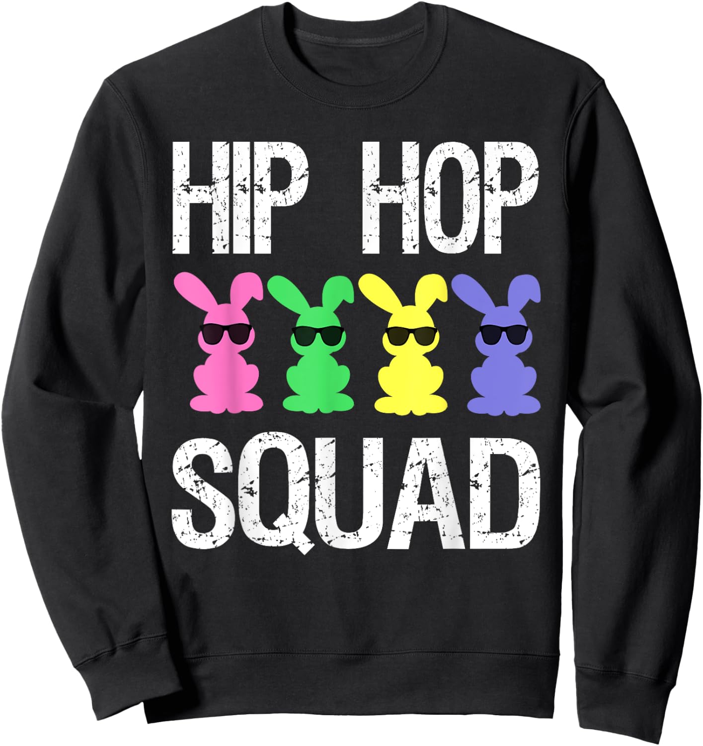 Hip Hop Squad Funny Easter Bunny Boys Girls Kids Sweatshirt - Sweatshirt | Black