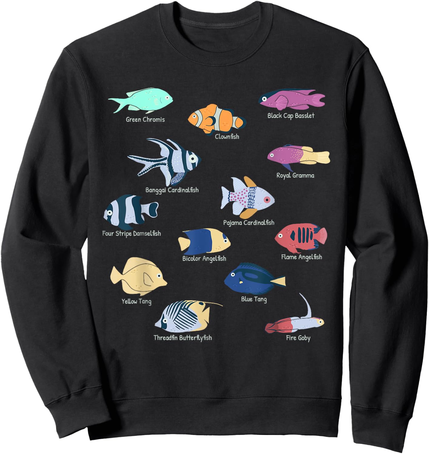 Coral Reefs Tropical Fishes In Reef Aquariums Fish Tank Sweatshirt - Sweatshirt | Black