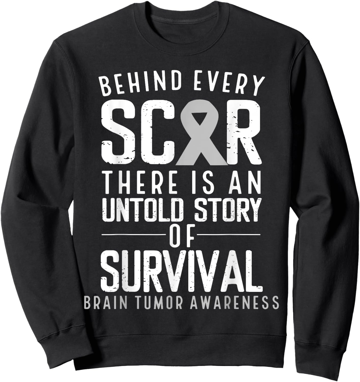 Glioblastoma Multirome Warrior Month Day Survivor Brain Cancer Awareness Survivor Grey Ribbon Brain Tumor Sweatshirt - Sweatshirt | Black