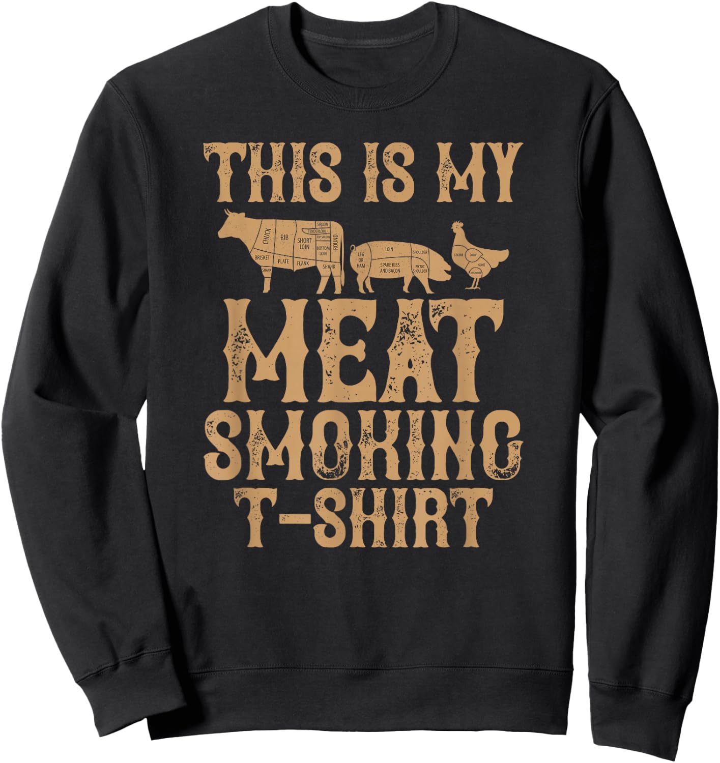 This Is My Meat Smoking BBQ Vintage Sweatshirt - Sweatshirt | Black