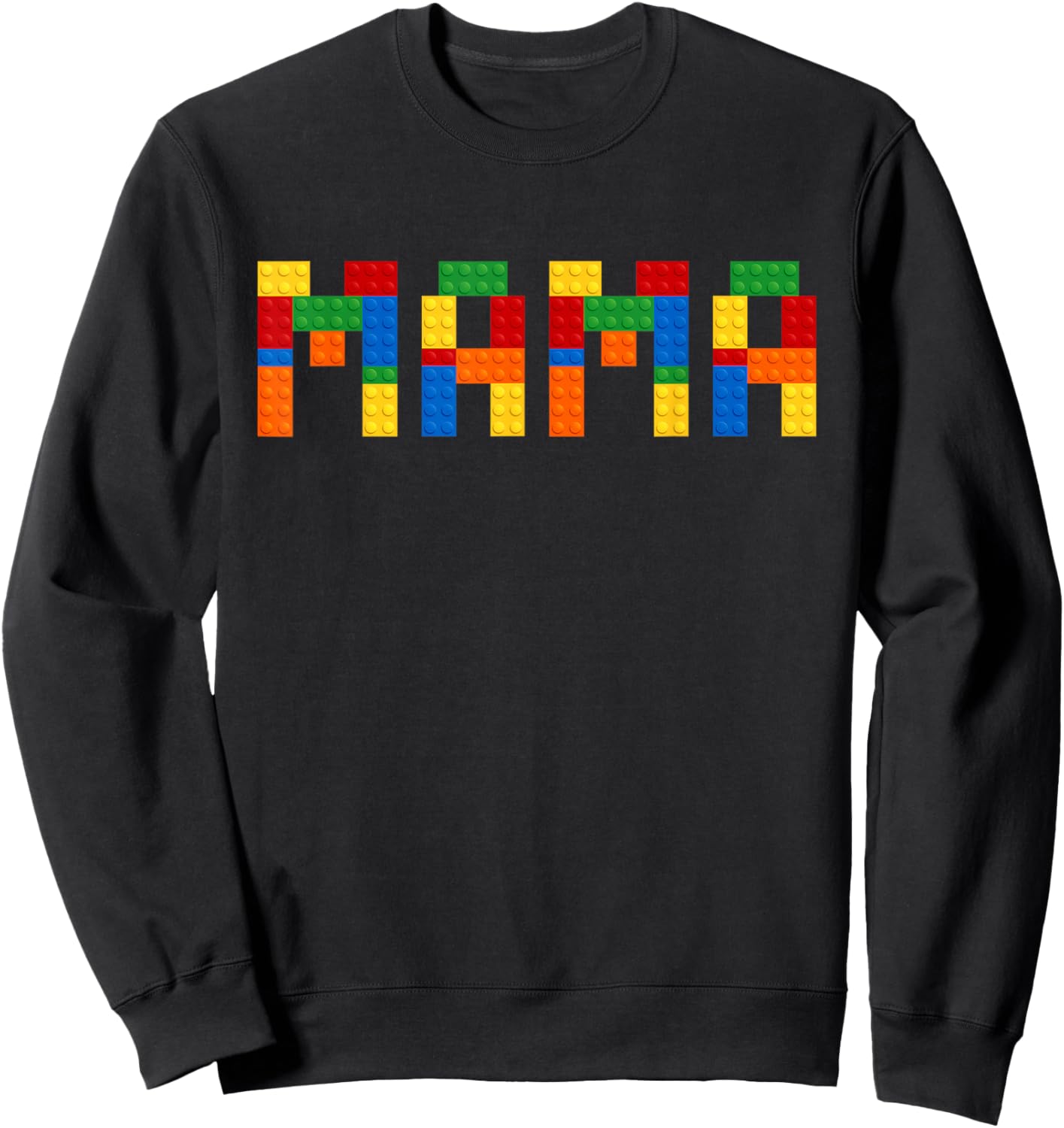 Mama Building Blocks Mom Of The Birthday Boy Bricks Sweatshirt - Sweatshirt | Black