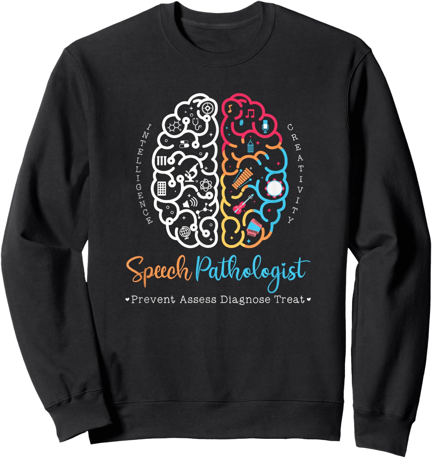 Brain of a Speech Pathologist Speech Language Therapy Sweatshirt - Sweatshirt | Black