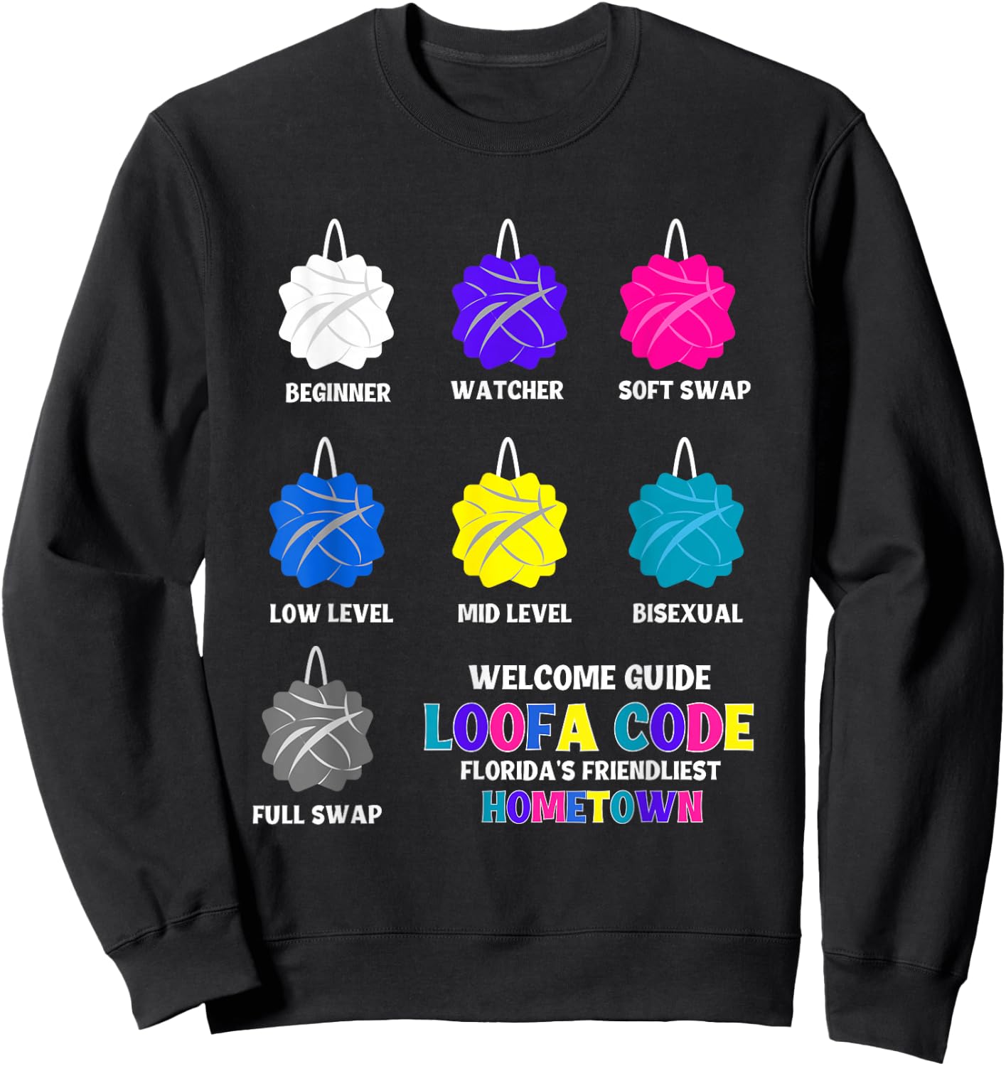 Funny Florida Loofa Code Bath Loofah Florida Retirement Life Sweatshirt - Sweatshirt | Black