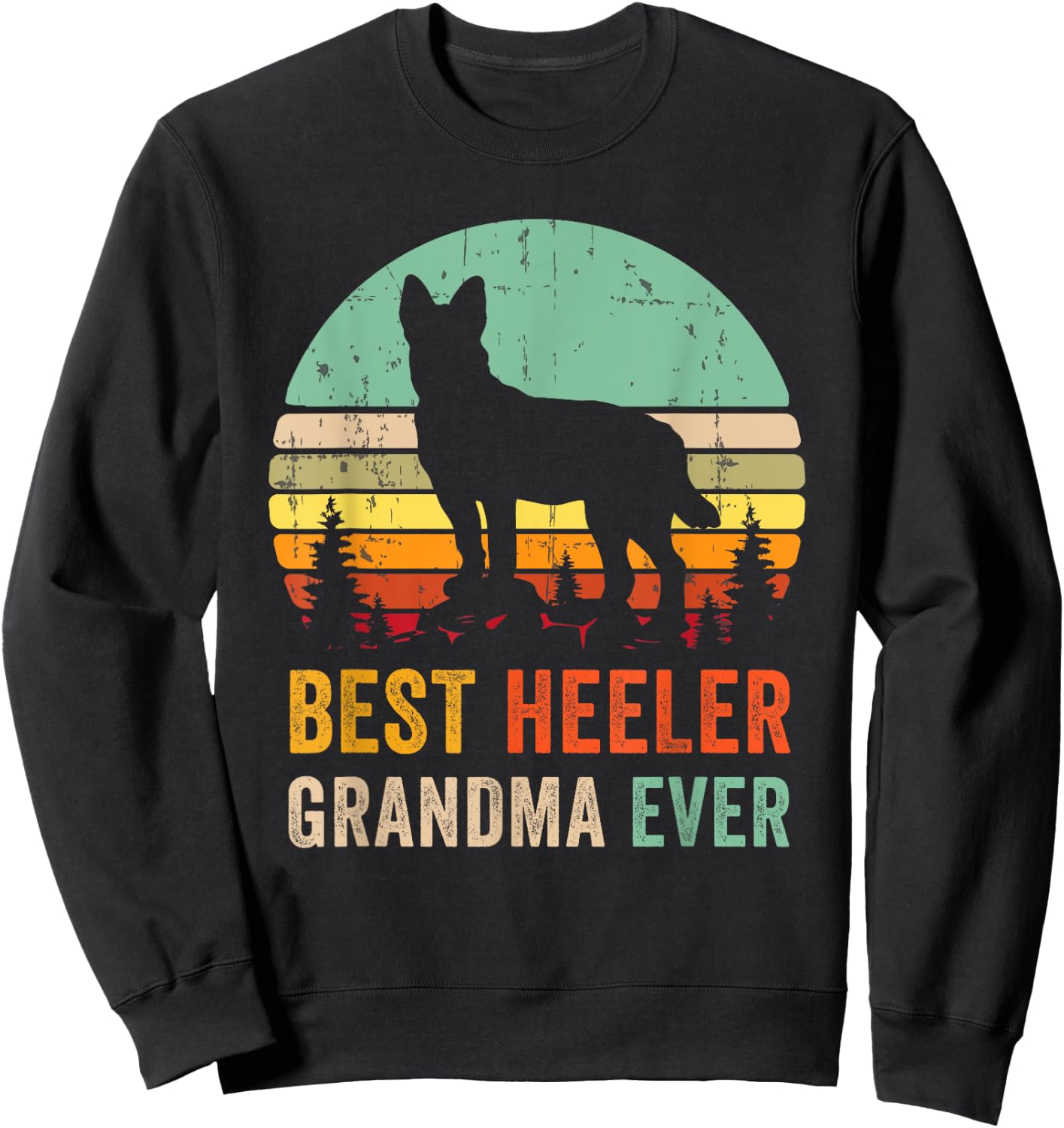 Best Grandma Ever Gift Red Blue Heeler Australian Cattle Dog Women Sweatshirt - Sweatshirt | Black