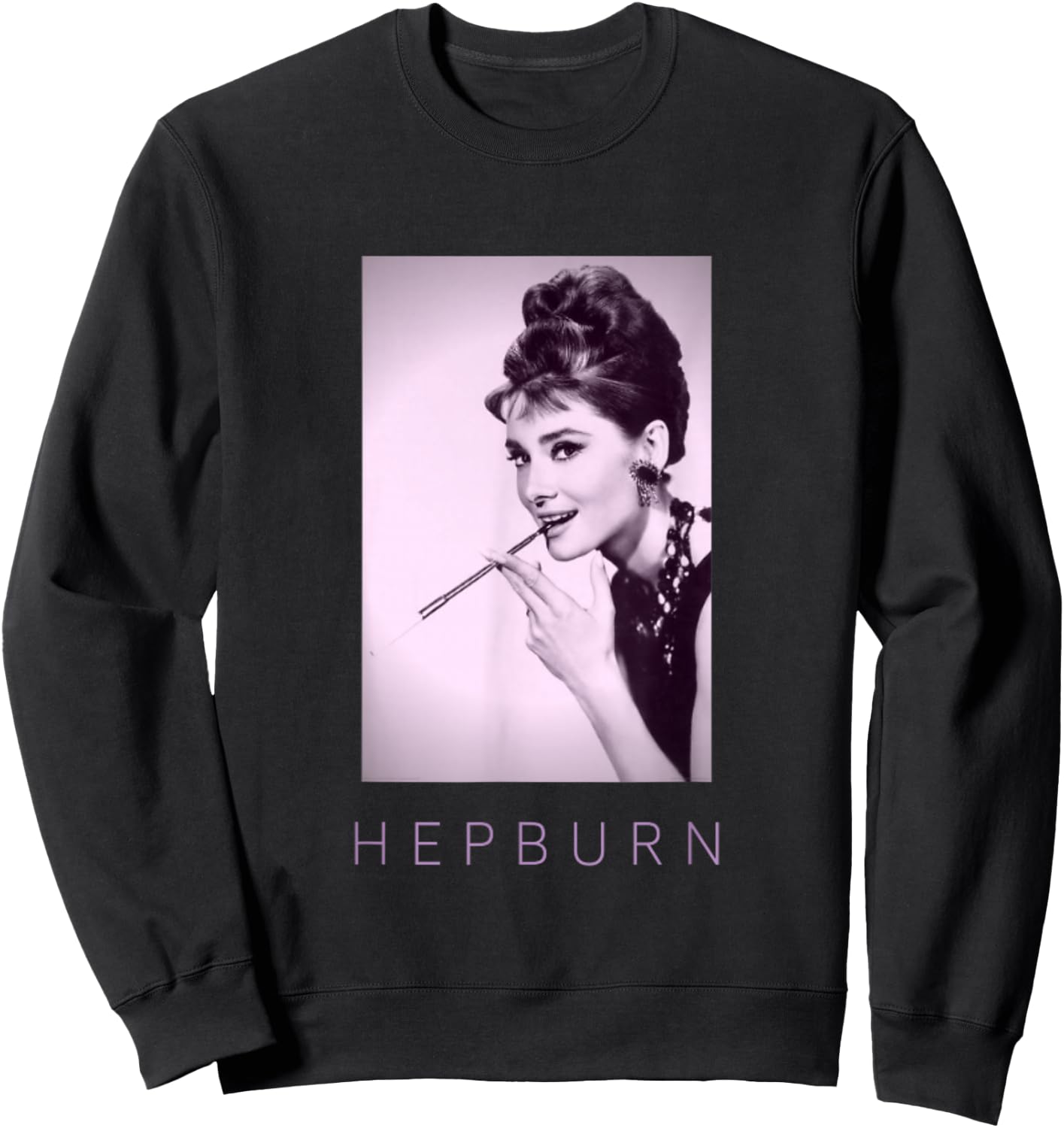 Beautiful Hepburn for Classic Movie Fans Women Sweatshirt - Sweatshirt | Black