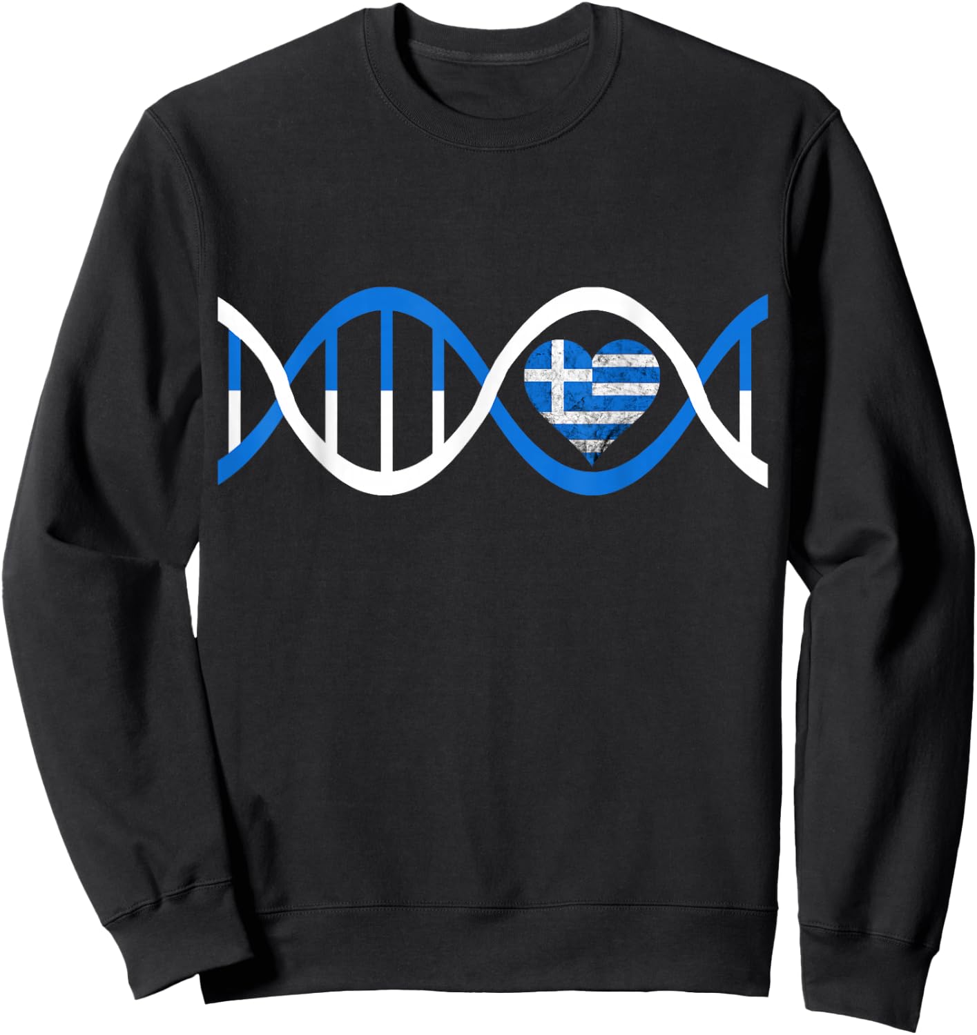 Greece Heart Greek DNA Strand Greek Genetics Sweatshirt - Sweatshirt | Black