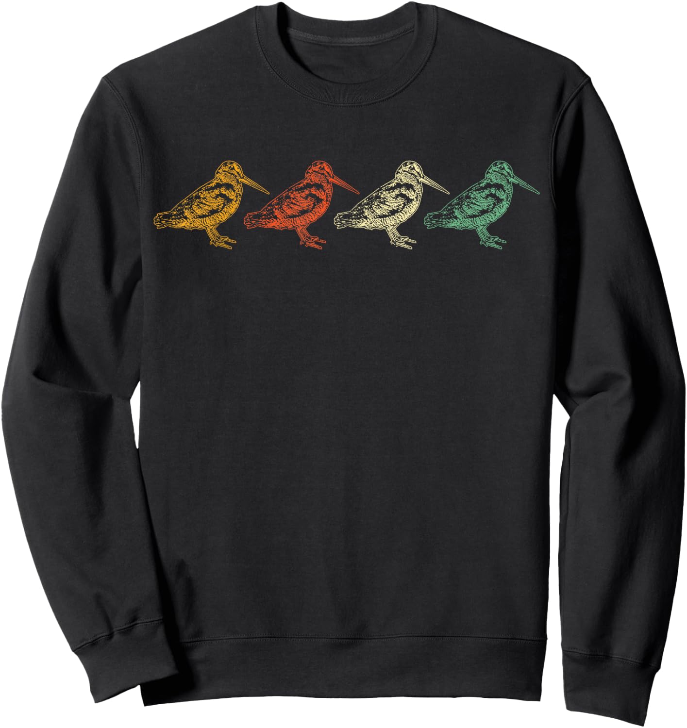 American Woodcock Bird Retro Vintage Unique Birding Gift Sweatshirt - Sweatshirt | Black