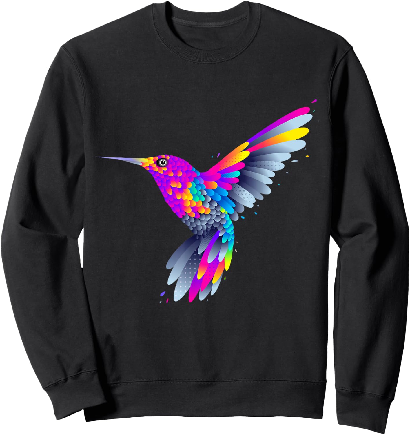 Colorful Peaceful Bird , I Love Birds, Birds Graphic Sweatshirt - Sweatshirt | Black