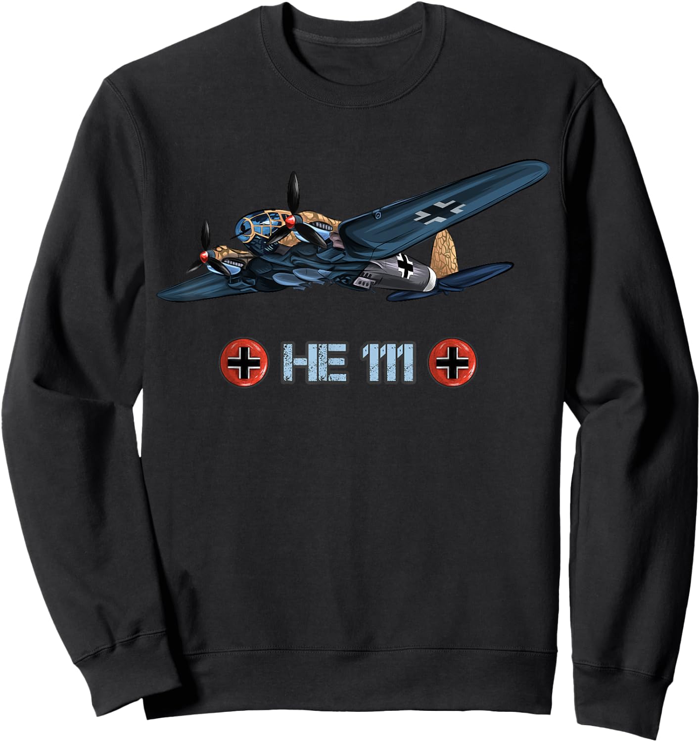 World War 2 German Bomber Heinkel HE 111 memorabilia Sweatshirt - Sweatshirt | Black