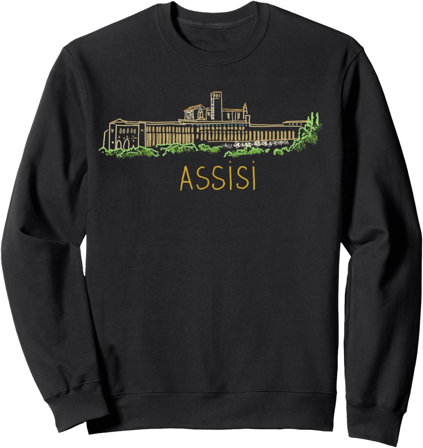 Assisi Italy art gift Men Women Sweatshirt - Sweatshirt | Black