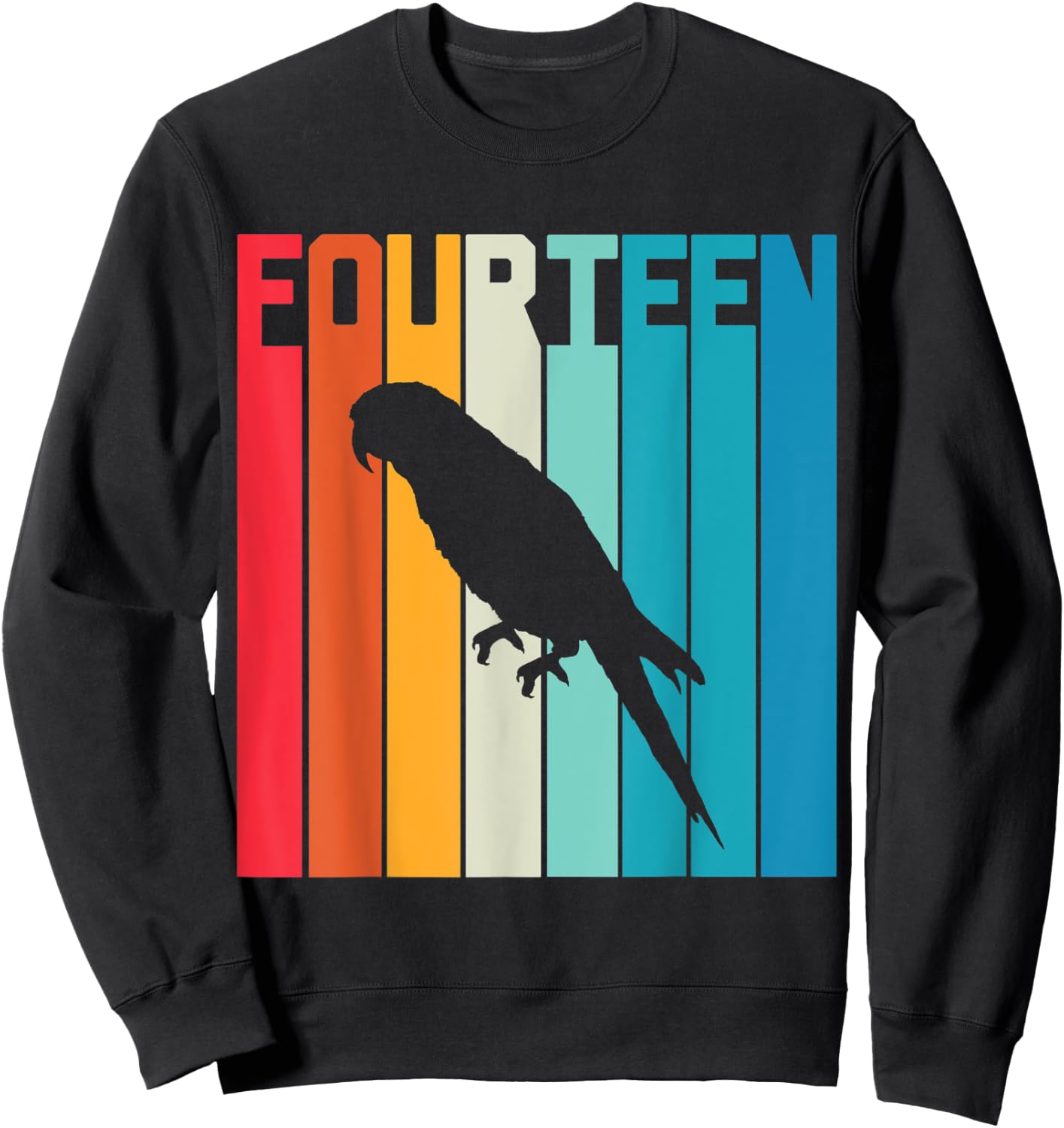 14 Year Old Budgie Parakeet Lover Birthday Cute 14th B-Day Sweatshirt - Sweatshirt | Black