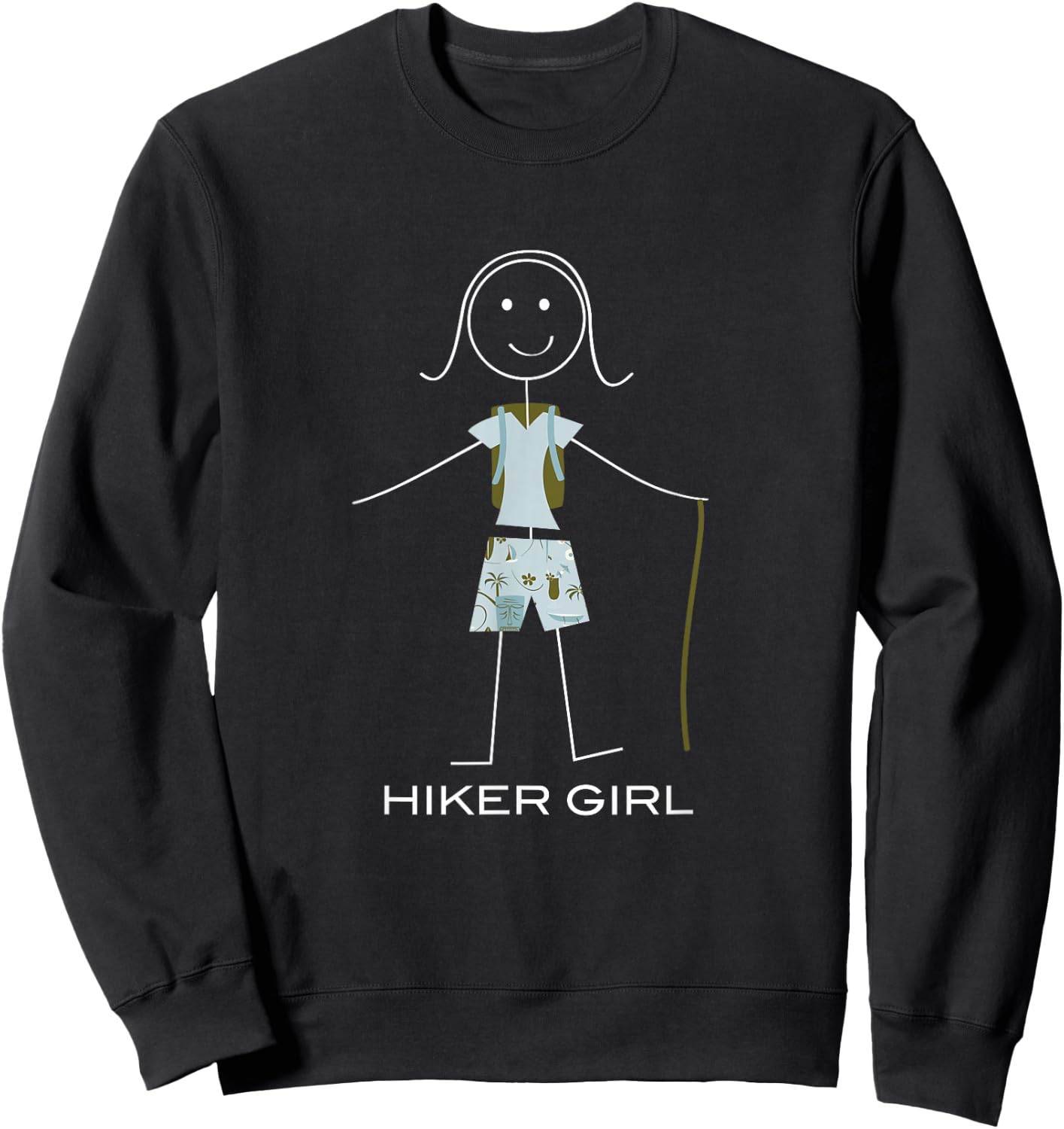 Funny Hiking Hiker Girl Hiking Sweatshirt - Sweatshirt | Black