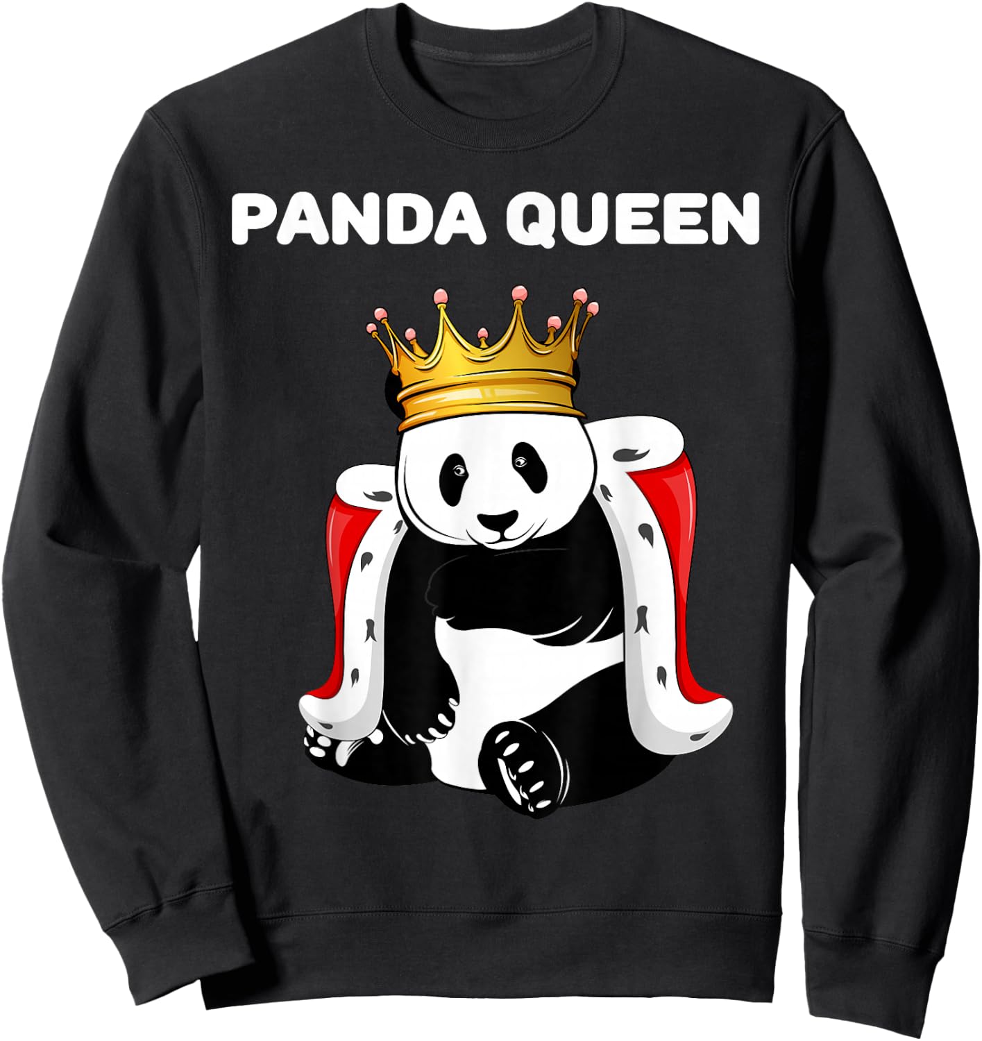 Panda Queen | Panda Design | Girls Panda Sweatshirt - Sweatshirt | Black
