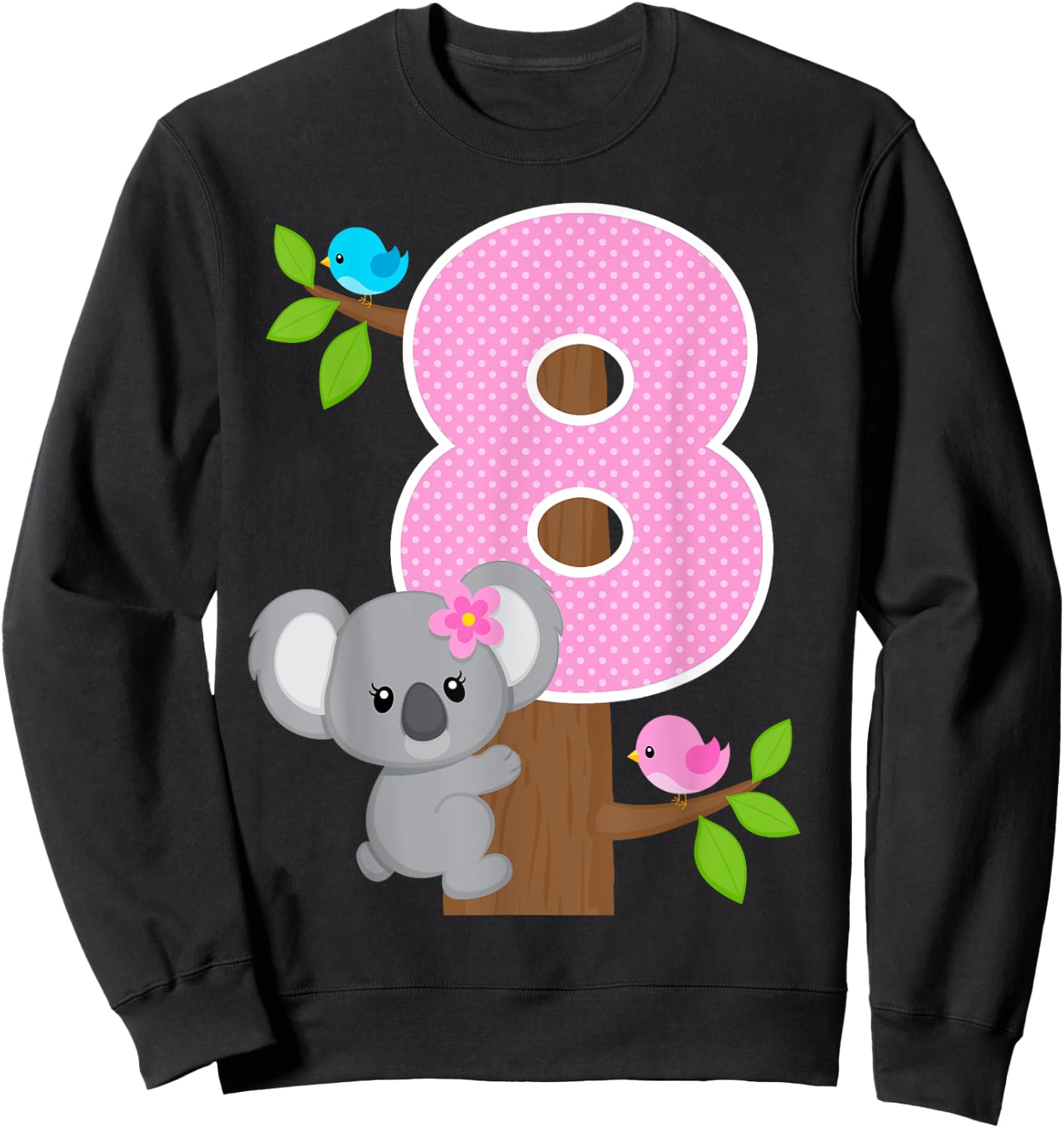 Koala Bear 8th Birthday Girl 8 Year Old Birthday Koalas Bday Sweatshirt - Sweatshirt | Black