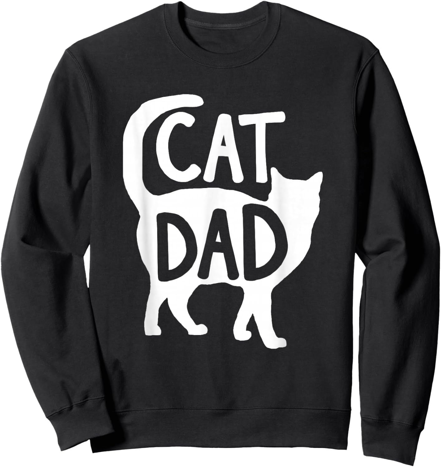 Best Cat Dad Fathers Day Men Kitty Daddy Papa Christmas Meow Sweatshirt - Sweatshirt | Black