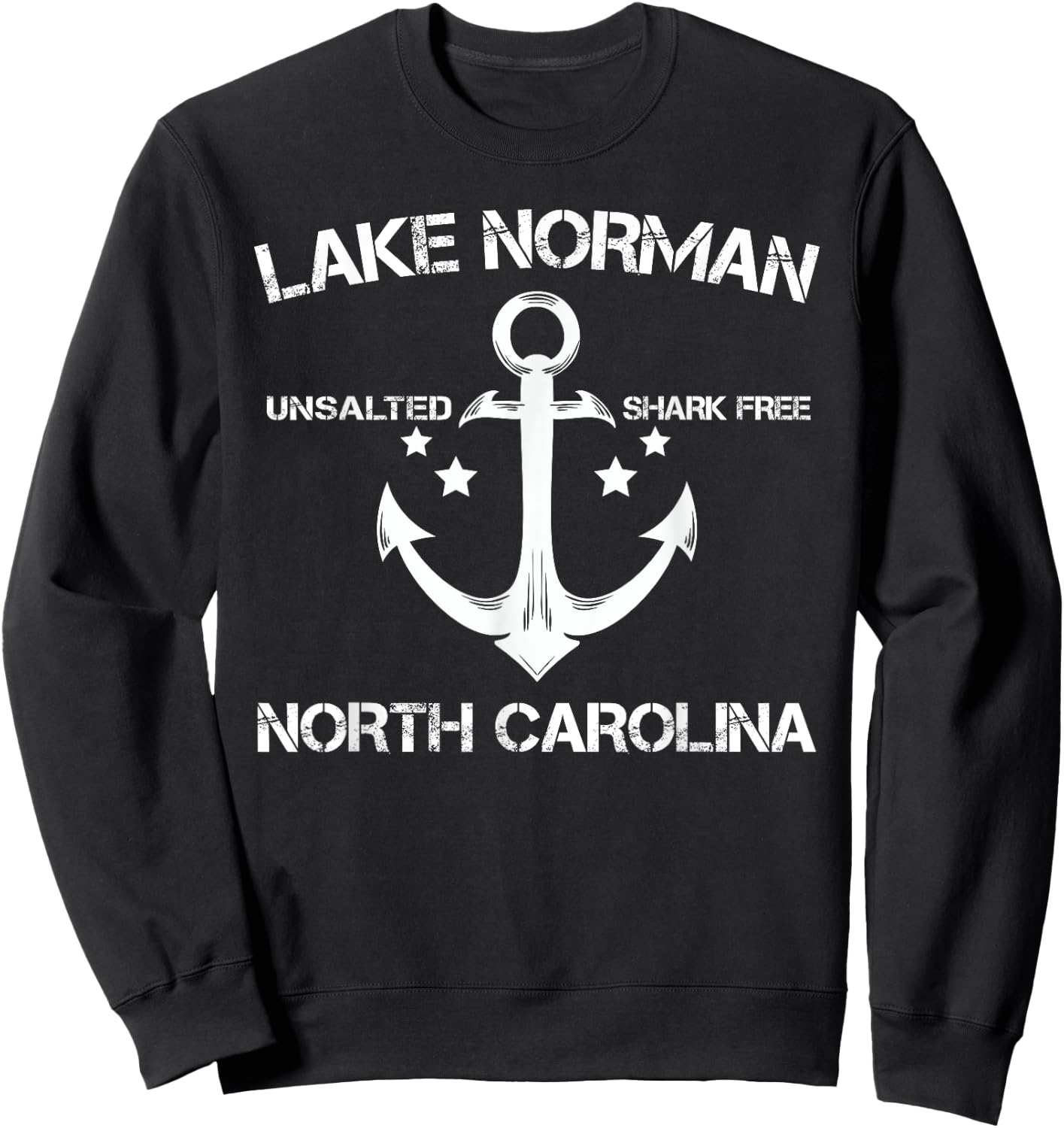 LAKE NORMAN NORTH CAROLINA Funny Fishing Camping Summer Gift Sweatshirt - Sweatshirt | Black