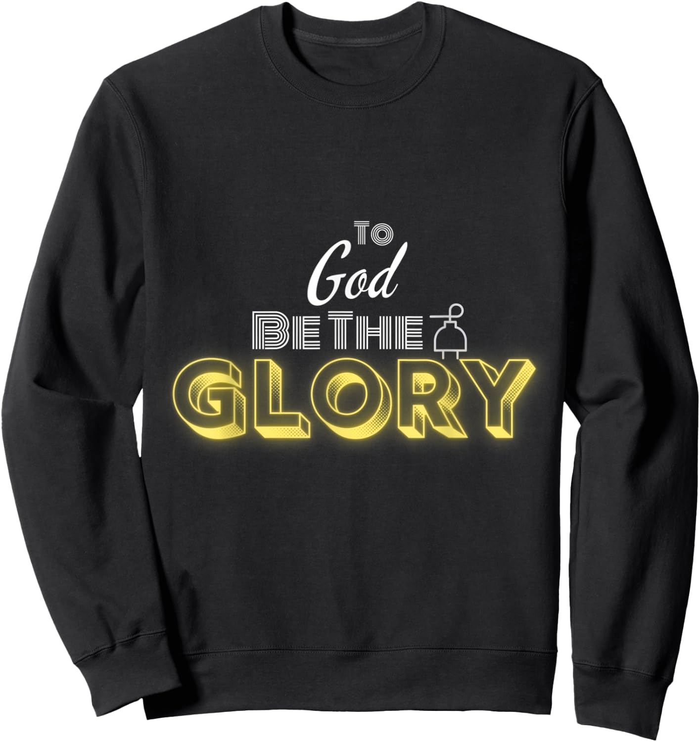 Faith Essentials To God be the Glory Christian - Black, -Adults, Small, Short Sleeve, Modern, Letter Print, Christmas Sweatshirt - Sweatshirt | Black