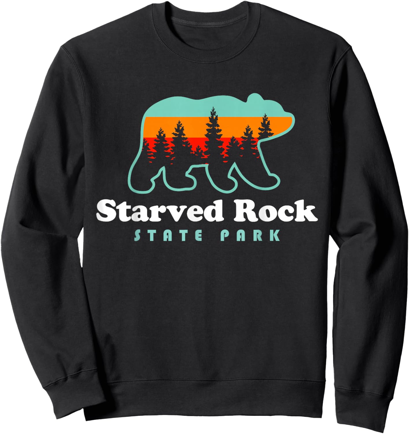 Starved Rock State Park Starved Rock Hiking Illinois Bear Sweatshirt - Sweatshirt | Black