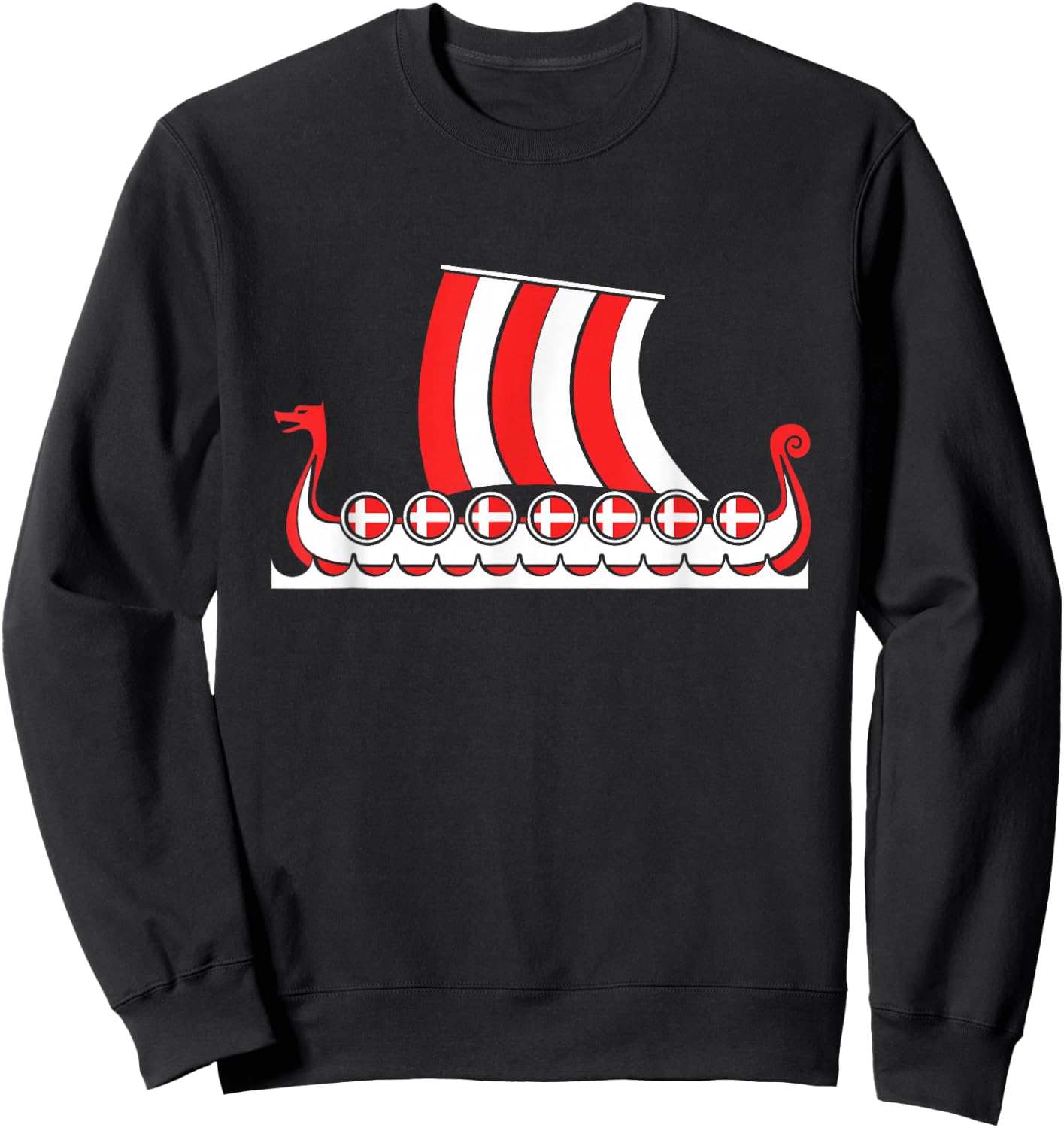 Danish Viking Ship Denmark Scandinavia Viking Sweatshirt - Sweatshirt | Black