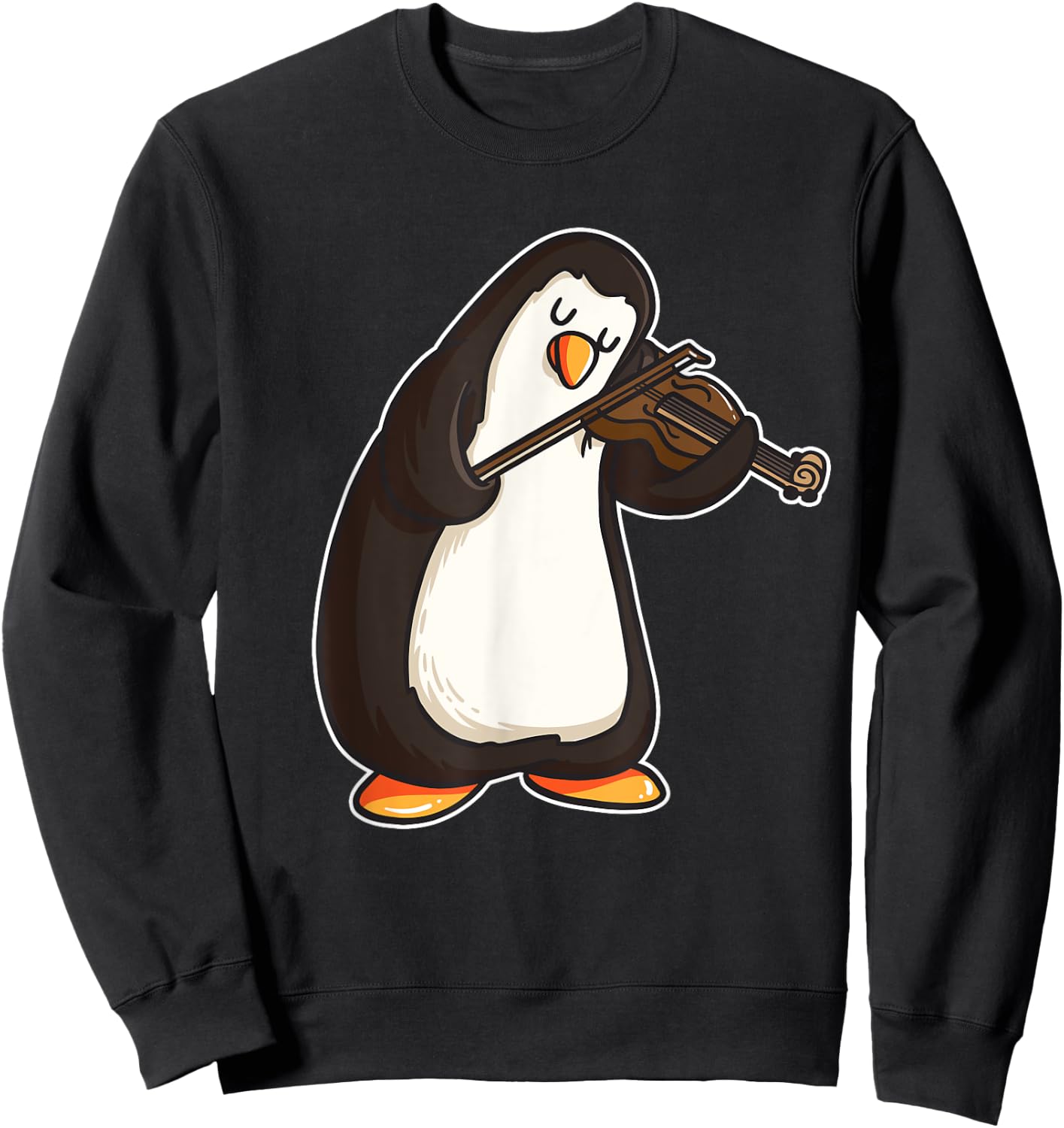 Violinist Penguin Violin Viola Player Music Gift Sweatshirt - Sweatshirt | Black
