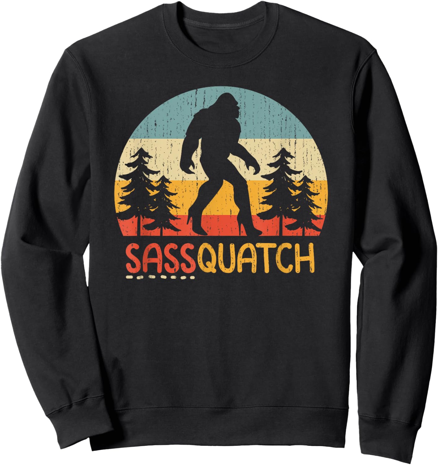 Retro Sassquatch Girl Bigfoot In High Heels Feminine Bigfoot Funny Sasquatch - Women's Black Short Sleeve Classic Fit - Size 6 Sweatshirt - Sweatshirt | Black