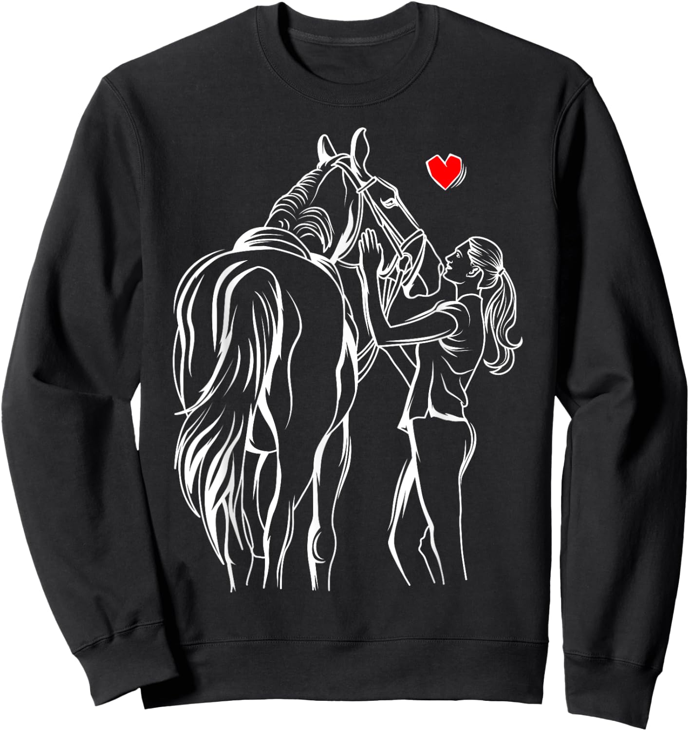 Horse Lover Girl Women Horseback Riding Sweatshirt - Sweatshirt | Black