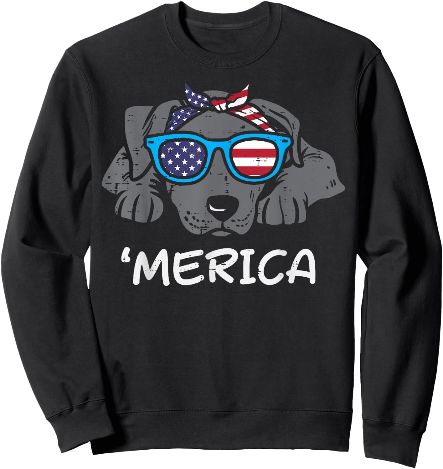 Merica Pitbull Pit American USA 4th Of July Fourth Dog Women Sweatshirt - Sweatshirt | Black