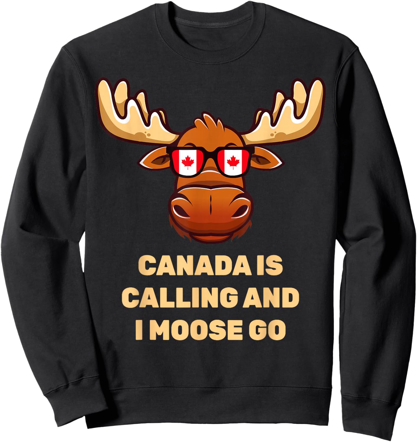 Funny Canadian Moose Flag Sweatshirt - Sweatshirt | Black