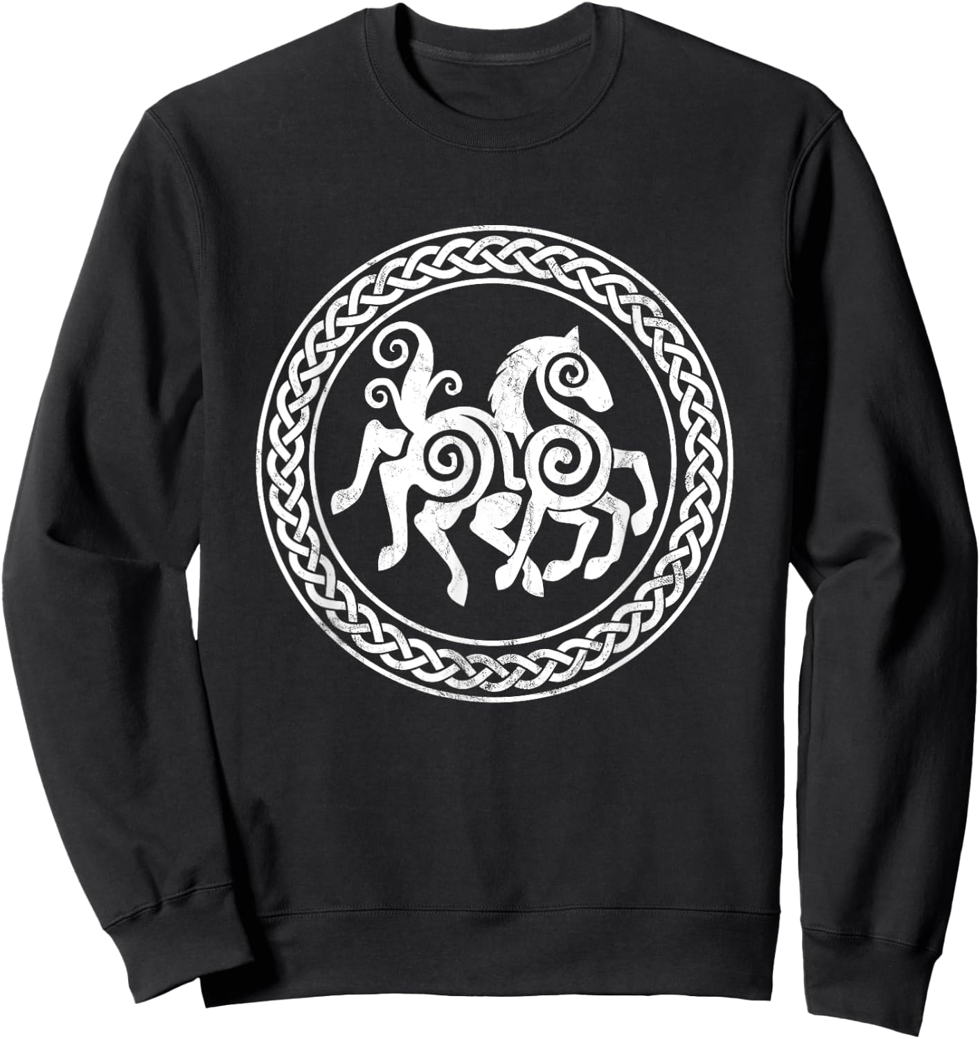 Sleipnir Horse Of Odin Runic Circle Viking Gift Sweatshirt - Sweatshirt | Black