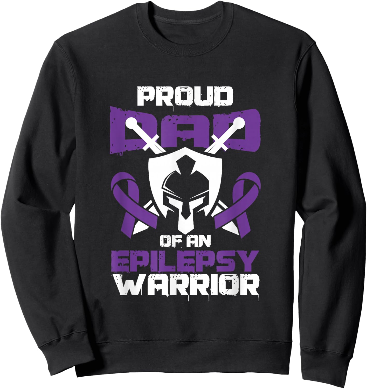 Father of Epilepsy Warrior Seizure Disorder Awareness Sweatshirt - Sweatshirt | Black