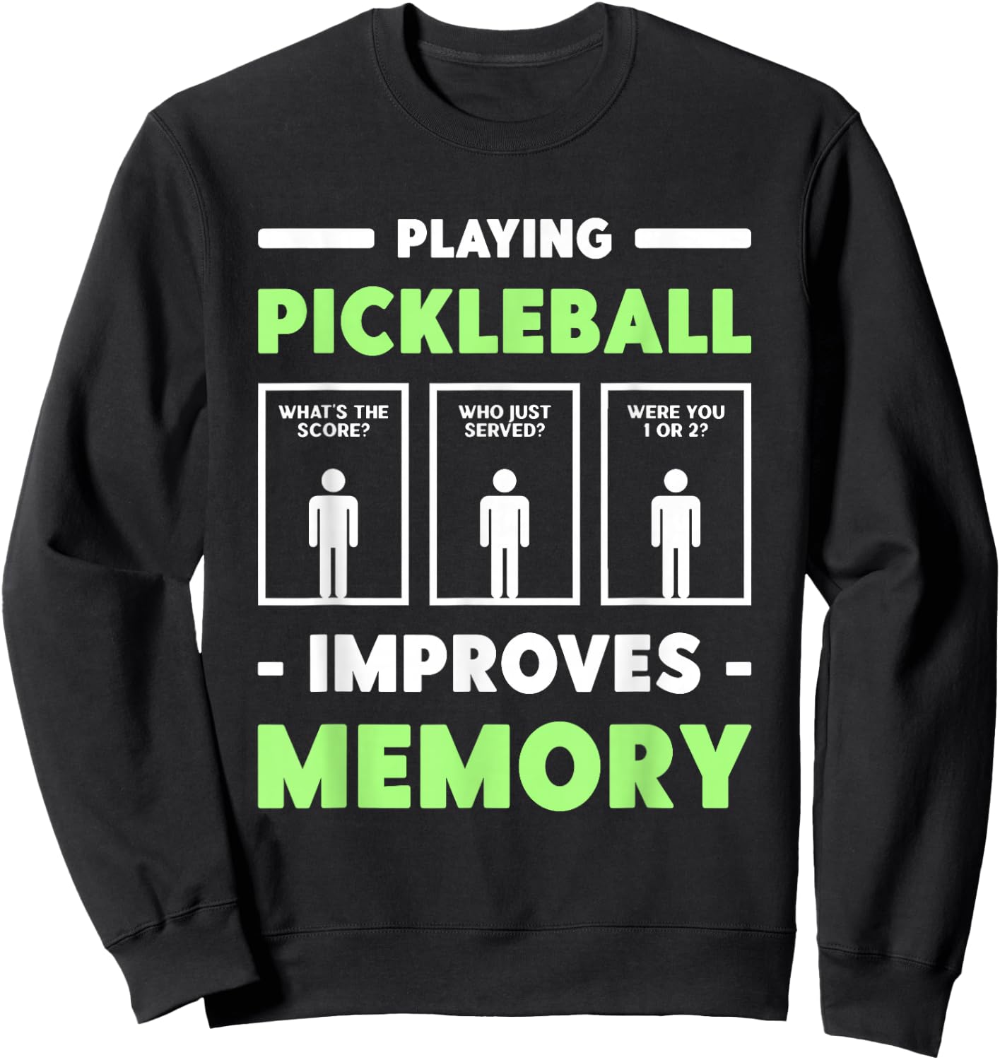 Playing Pickleball Improves Memory Dink Player Short Sleeve Sweatshirt - Sweatshirt | Black
