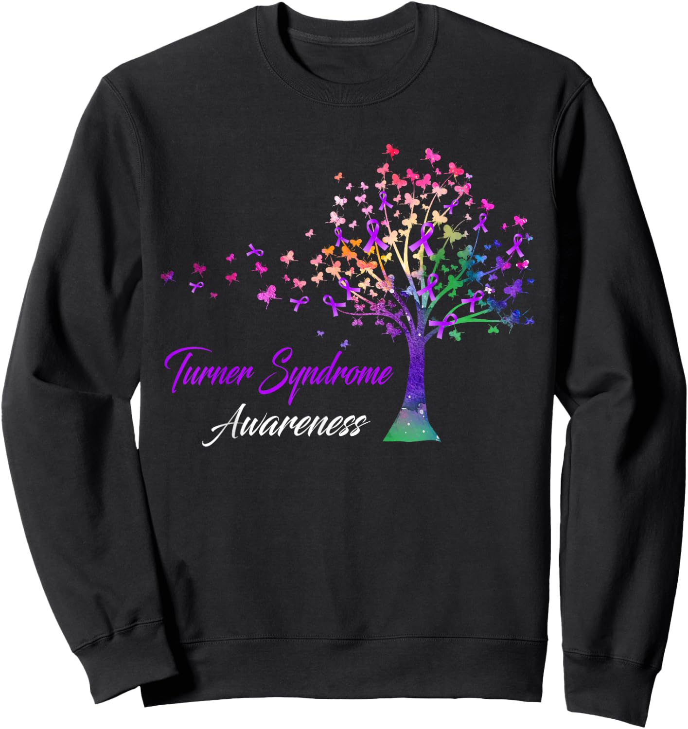 Tree Ribbon Turner Syndrome Awareness Sweatshirt - Sweatshirt | Black