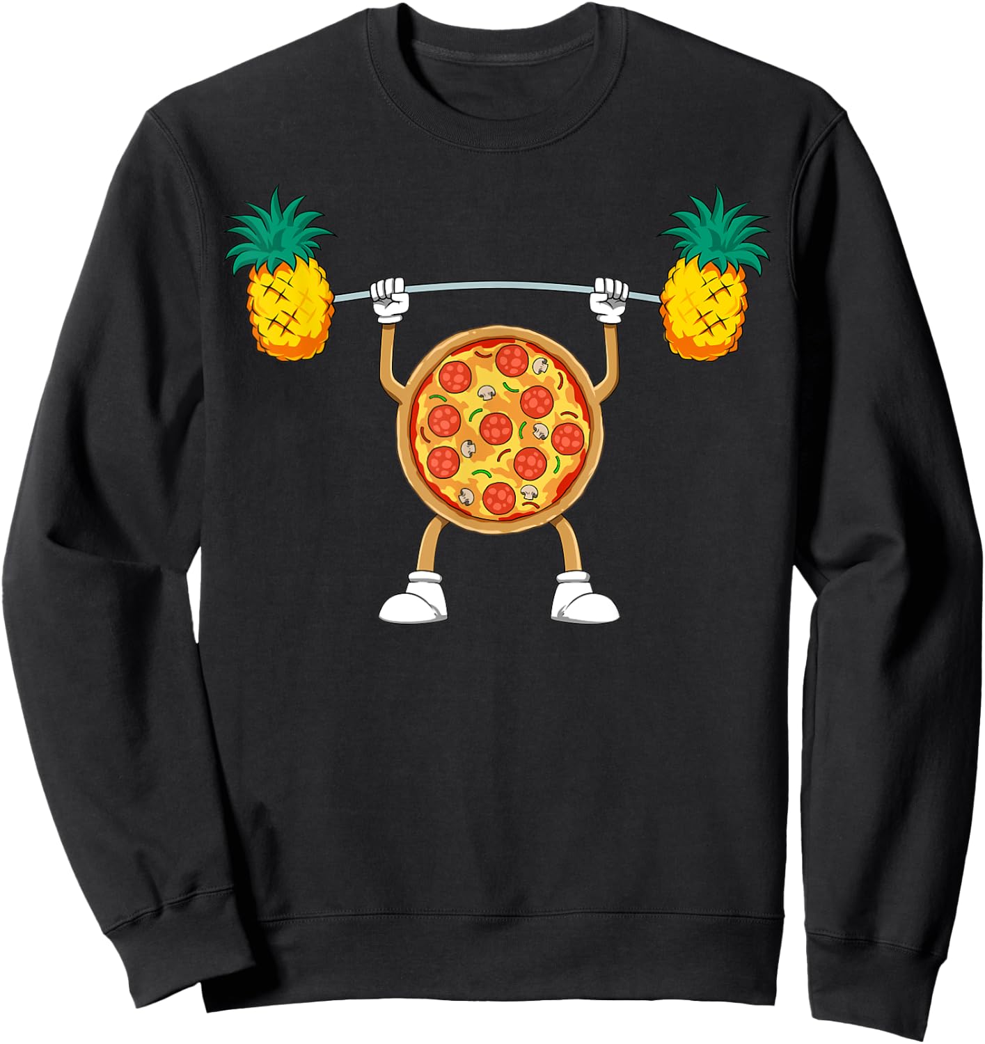 Pizza Lifting Pineapple Pizza Hawaiian Pizza Workout Gym Sweatshirt - Sweatshirt | Black