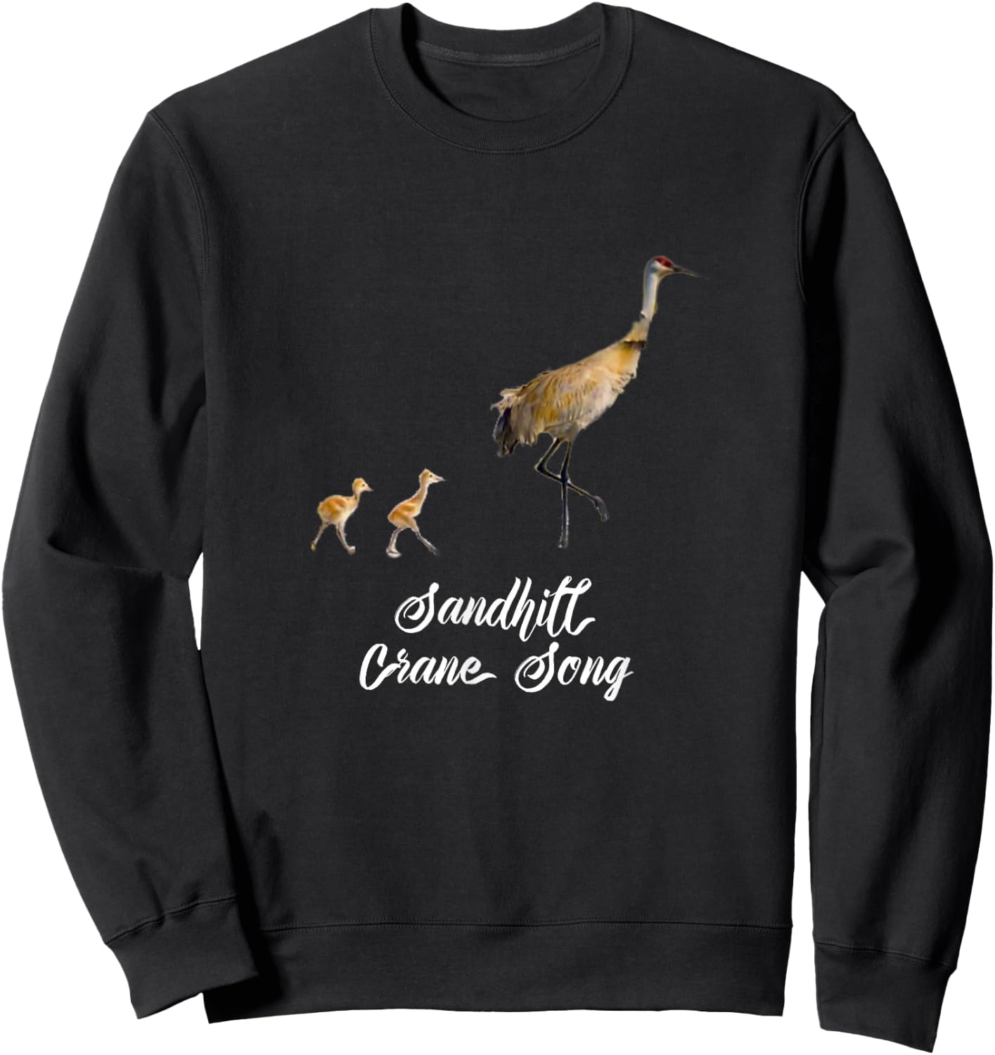 Sandhill Crane Song Design Sweatshirt - Sweatshirt | Black